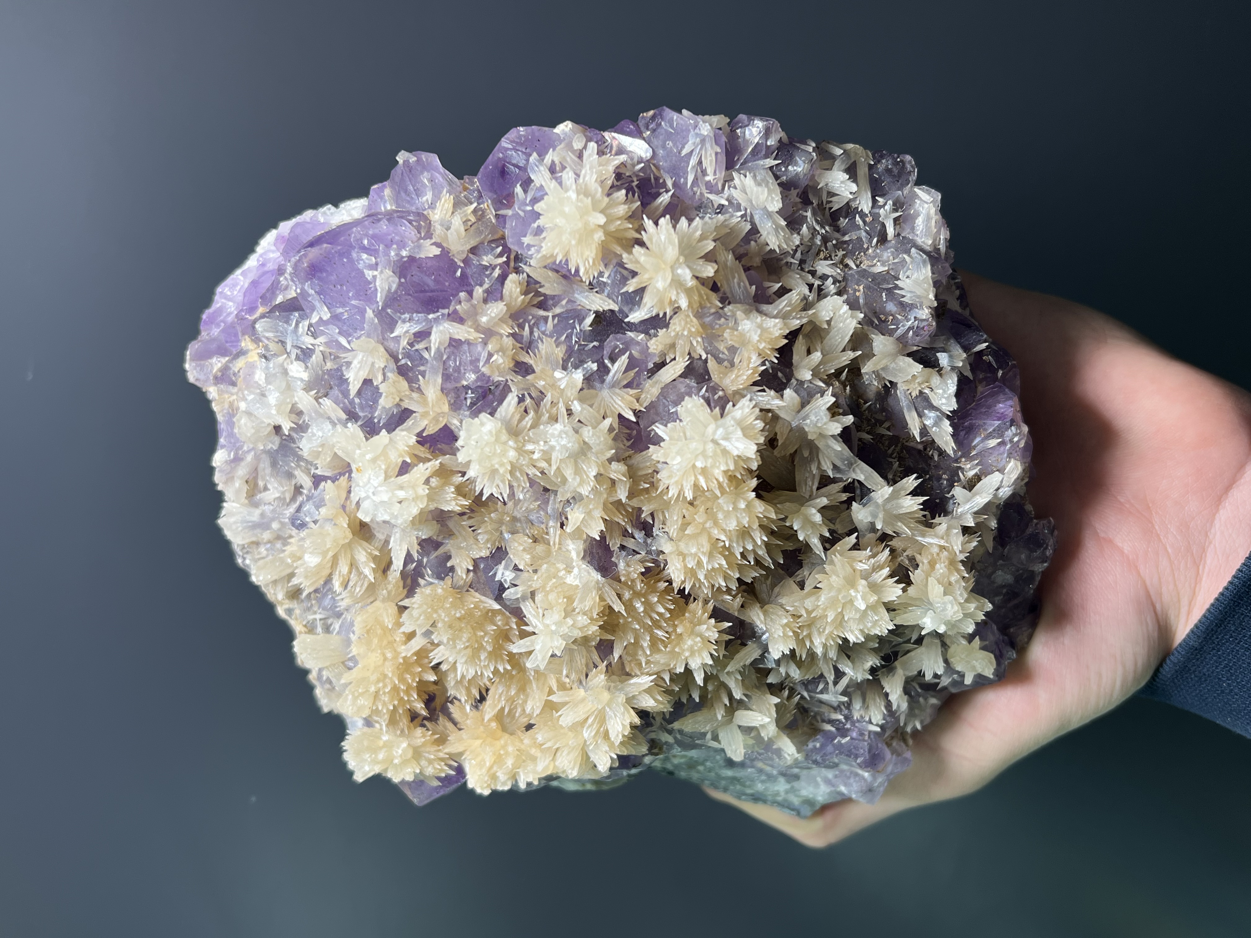Flower Crystal Calcite On Amethyst