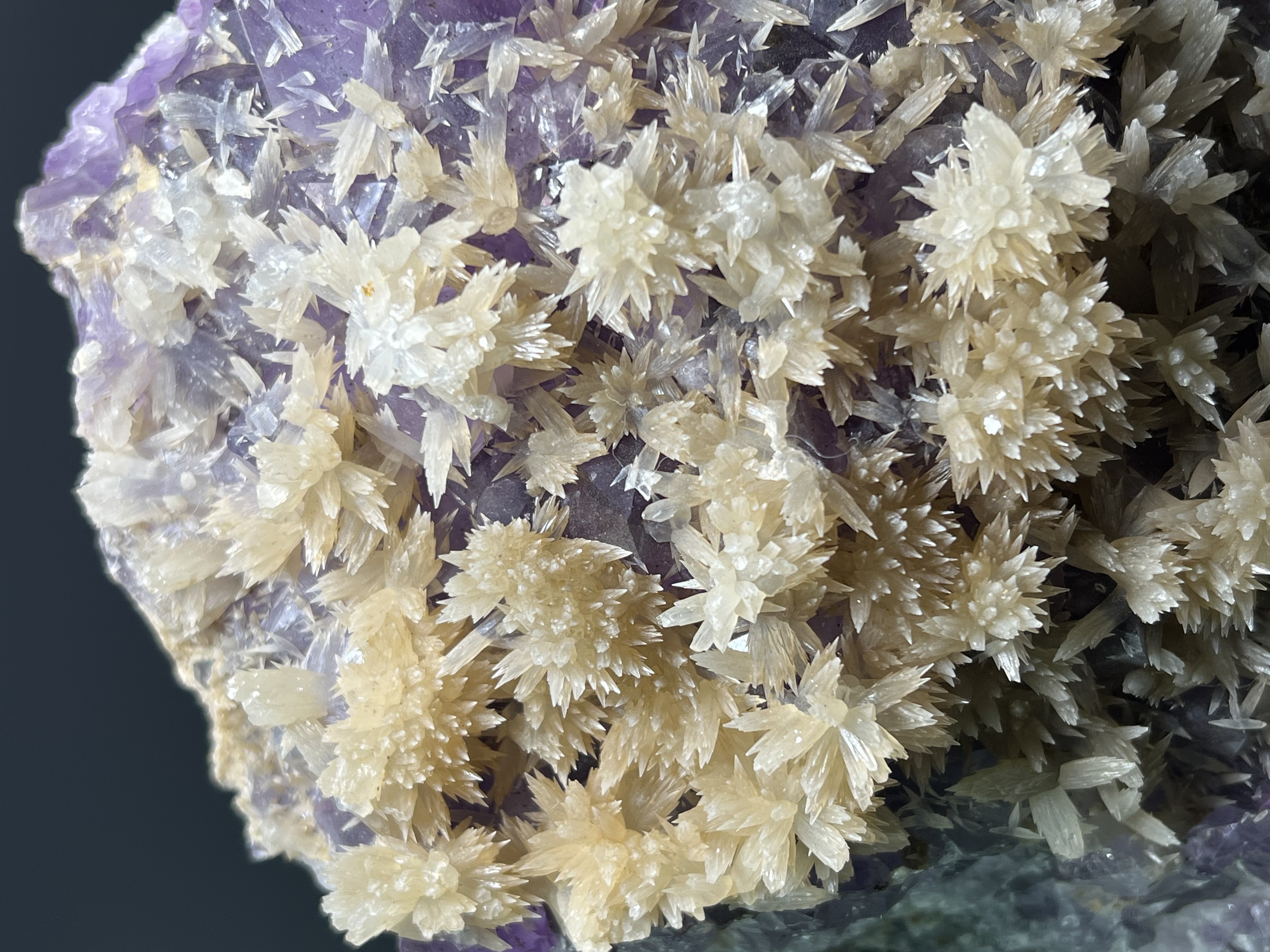 Flower Crystal Calcite On Amethyst