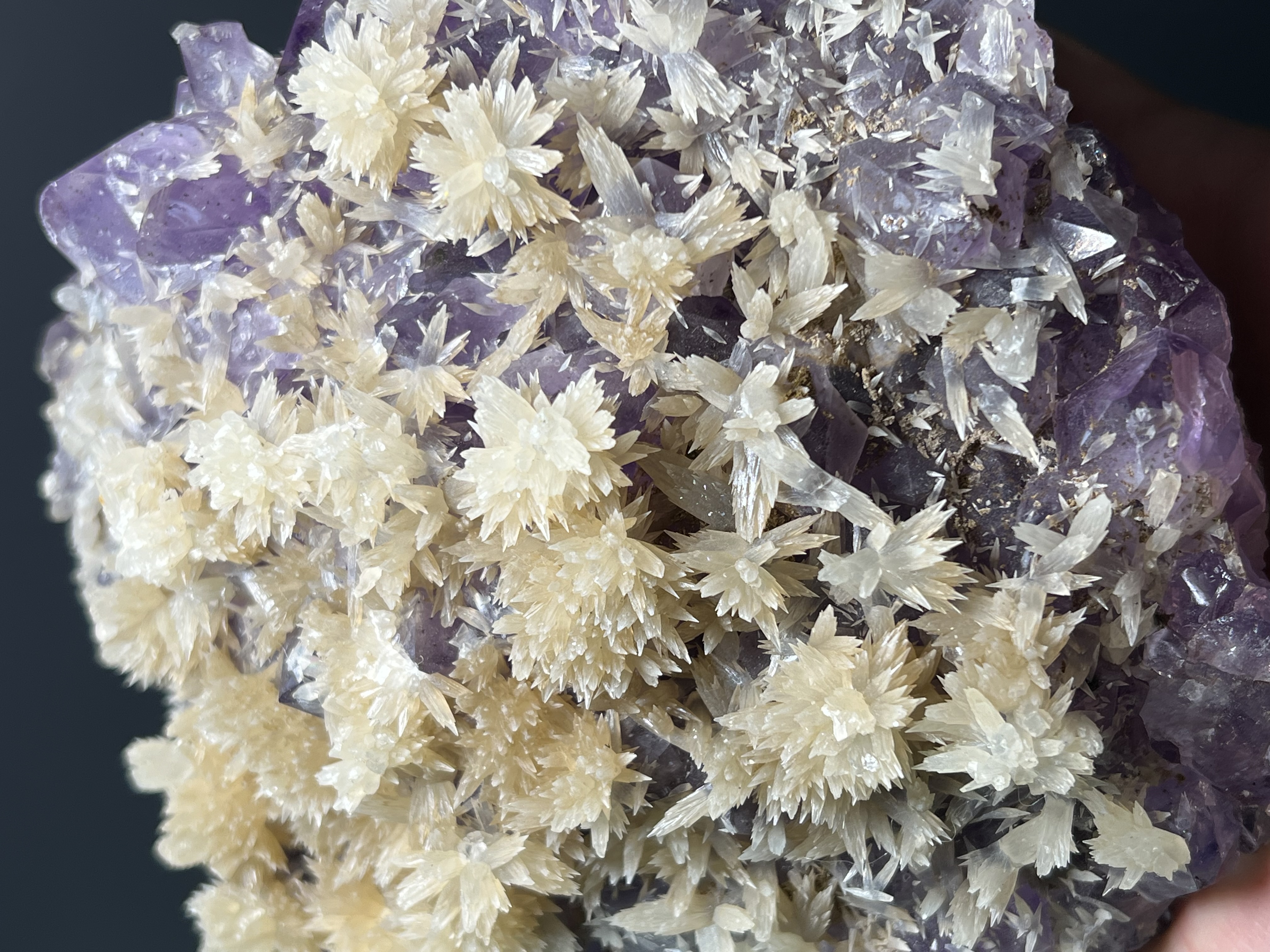Flower Crystal Calcite On Amethyst