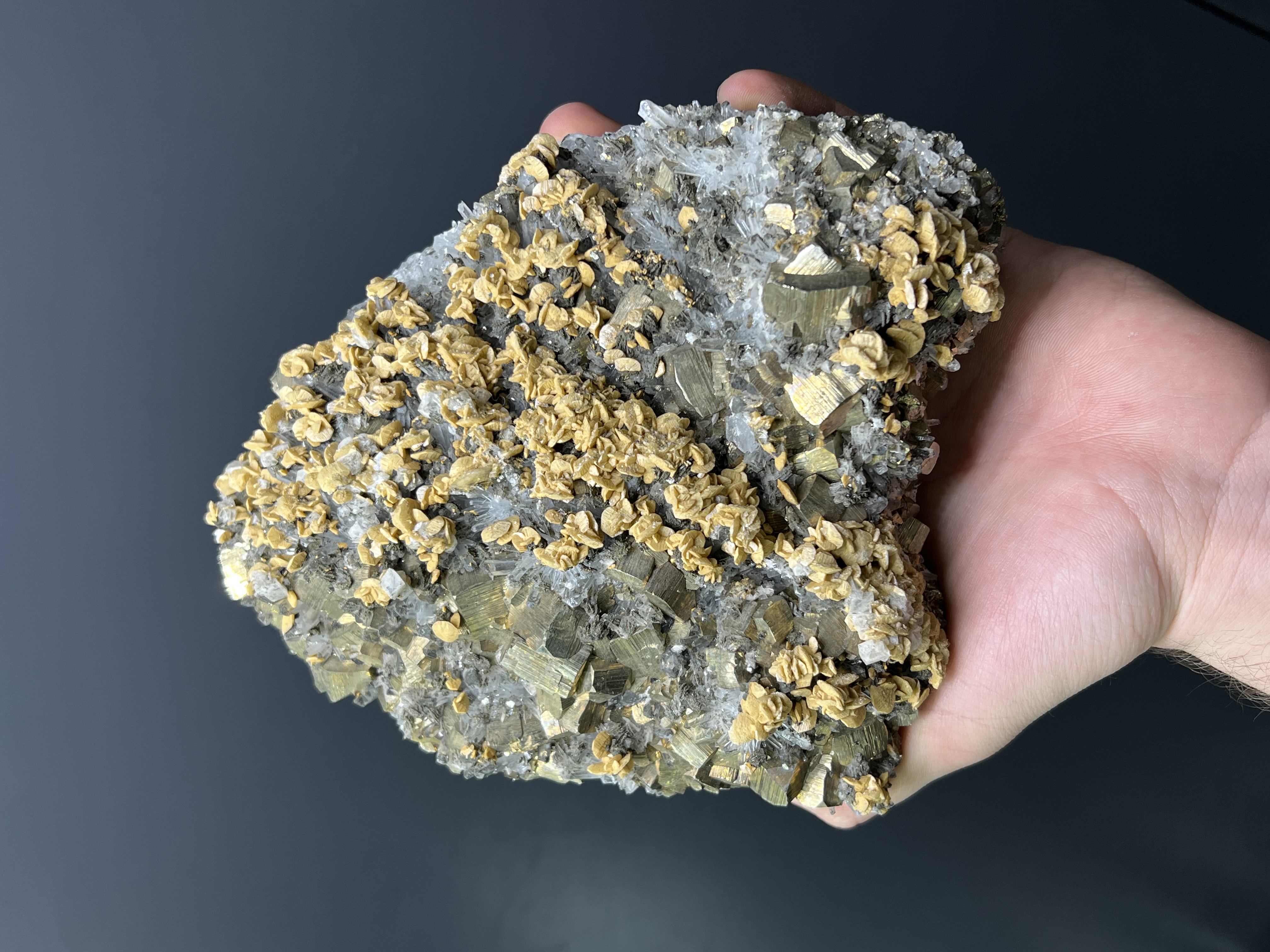 Pyrite And Calcite With Quartz