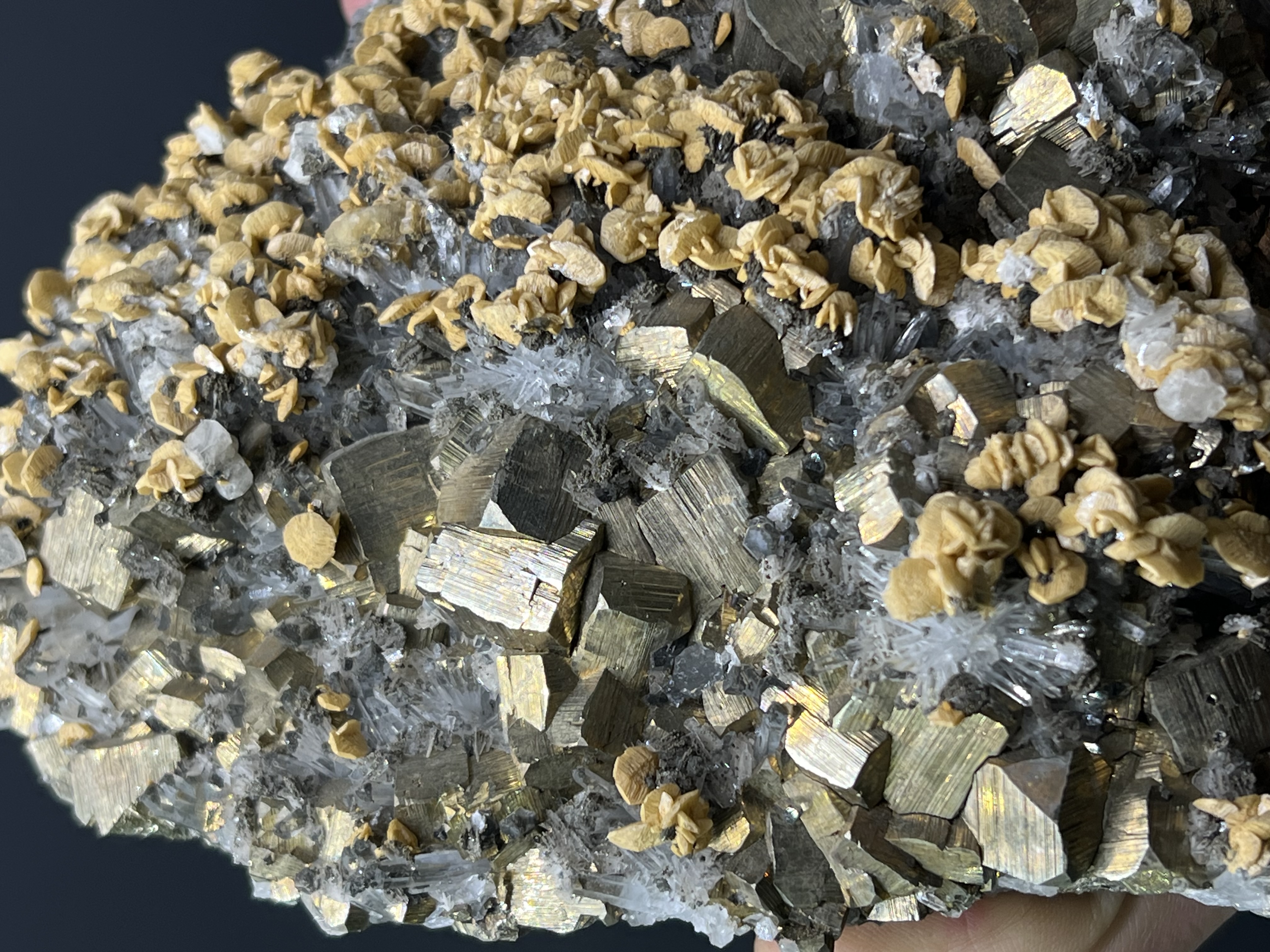 Pyrite And Calcite With Quartz