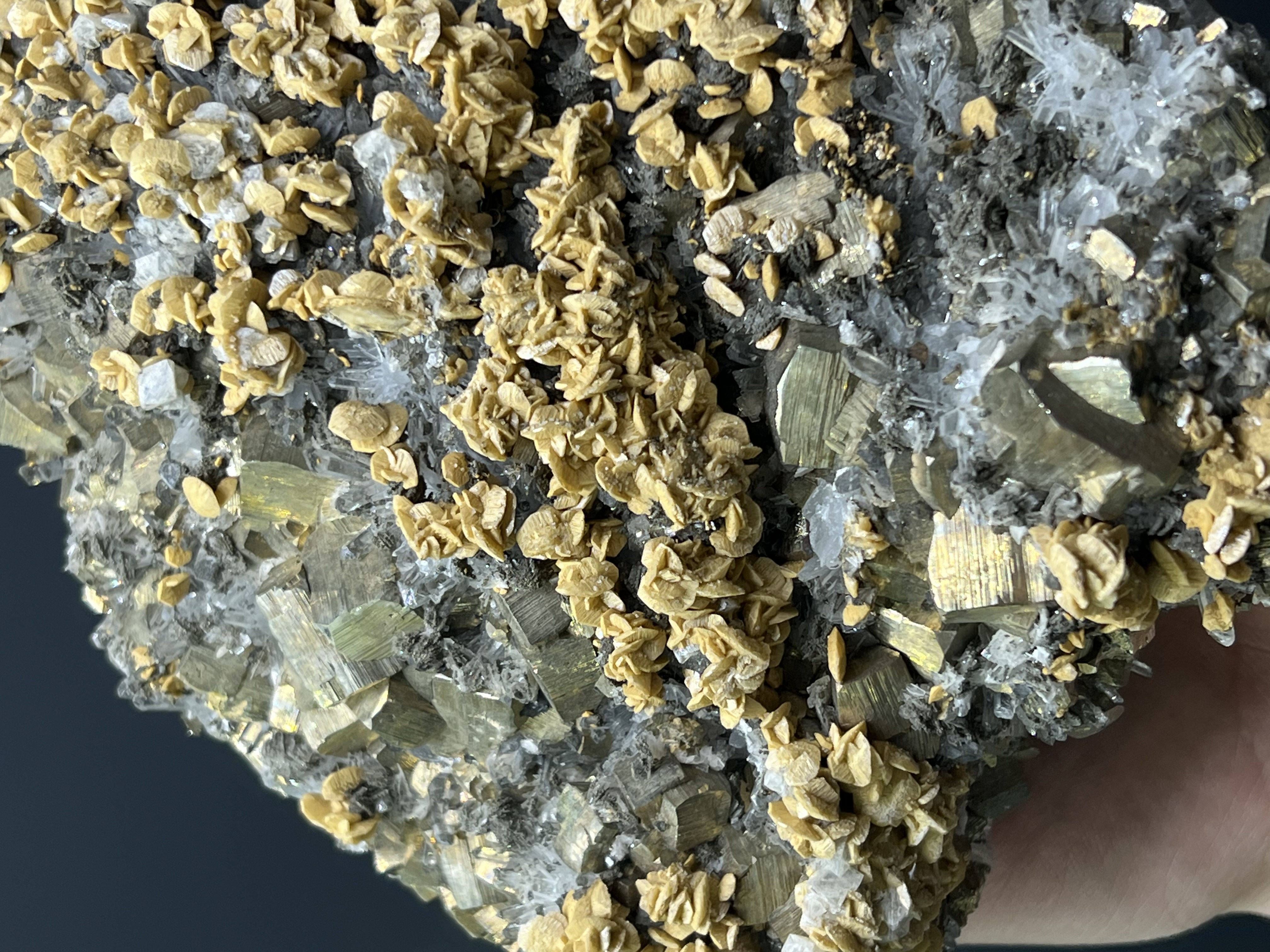 Pyrite And Calcite With Quartz