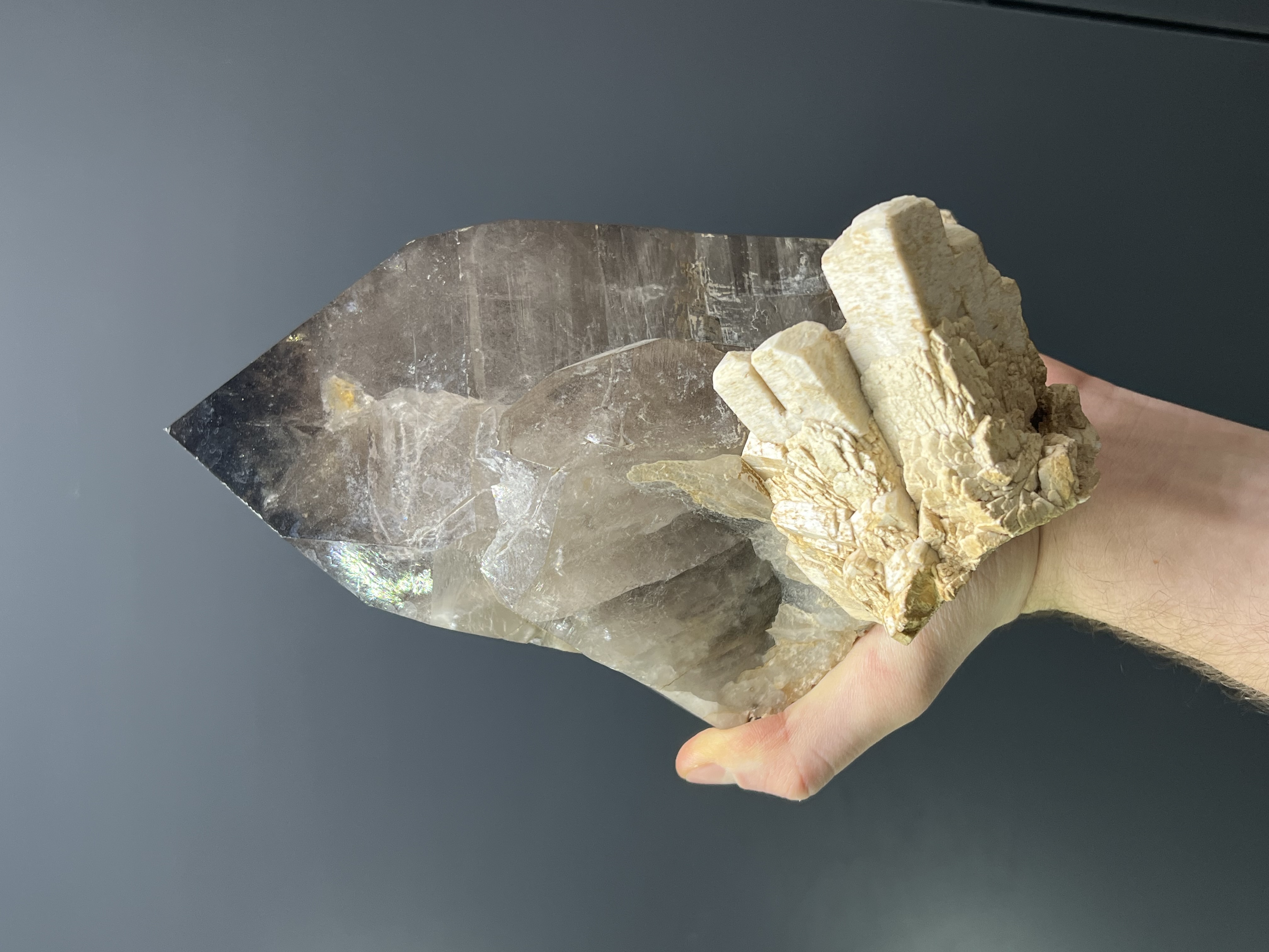 Museum Grade Ortochlase With Big Smoky Quartz