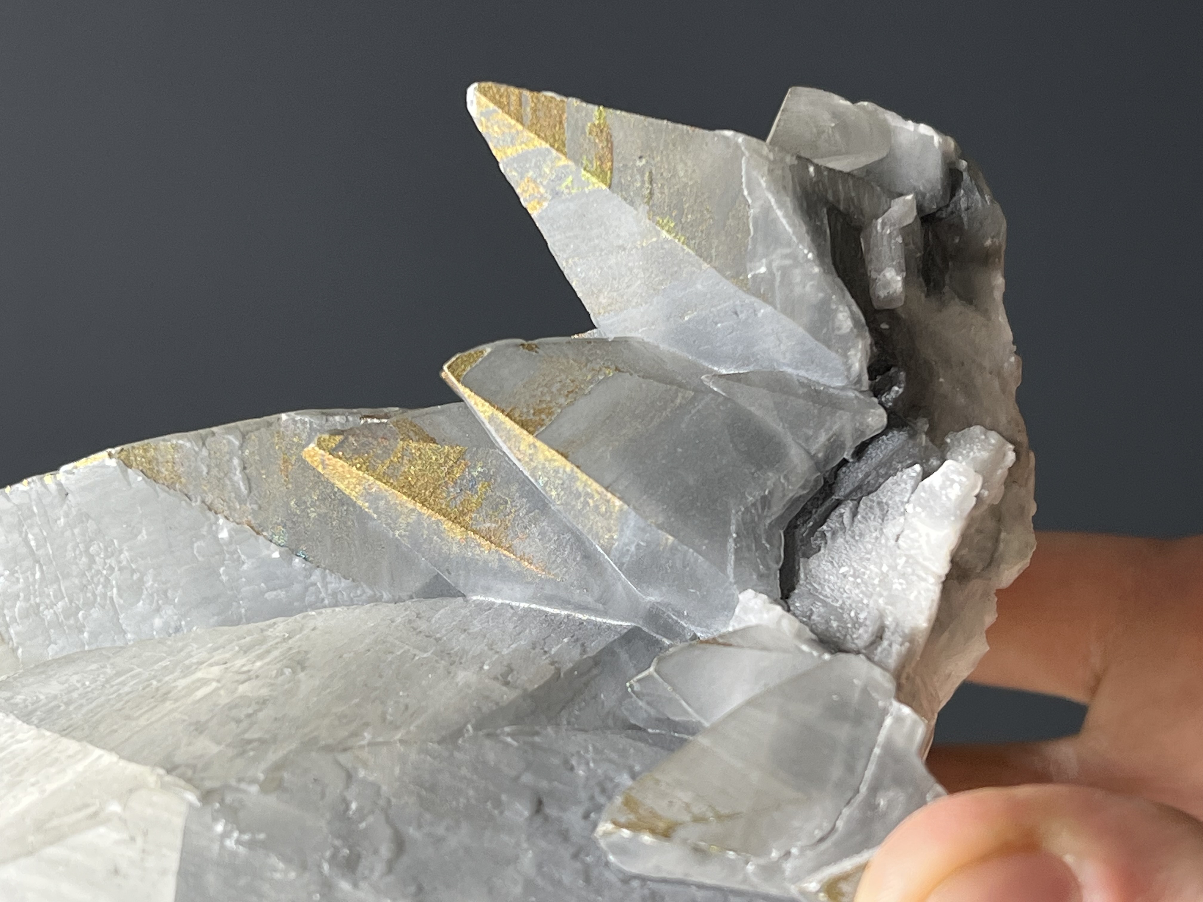 Special Formation! Chalcopyrite With Gray Crystal Calcite