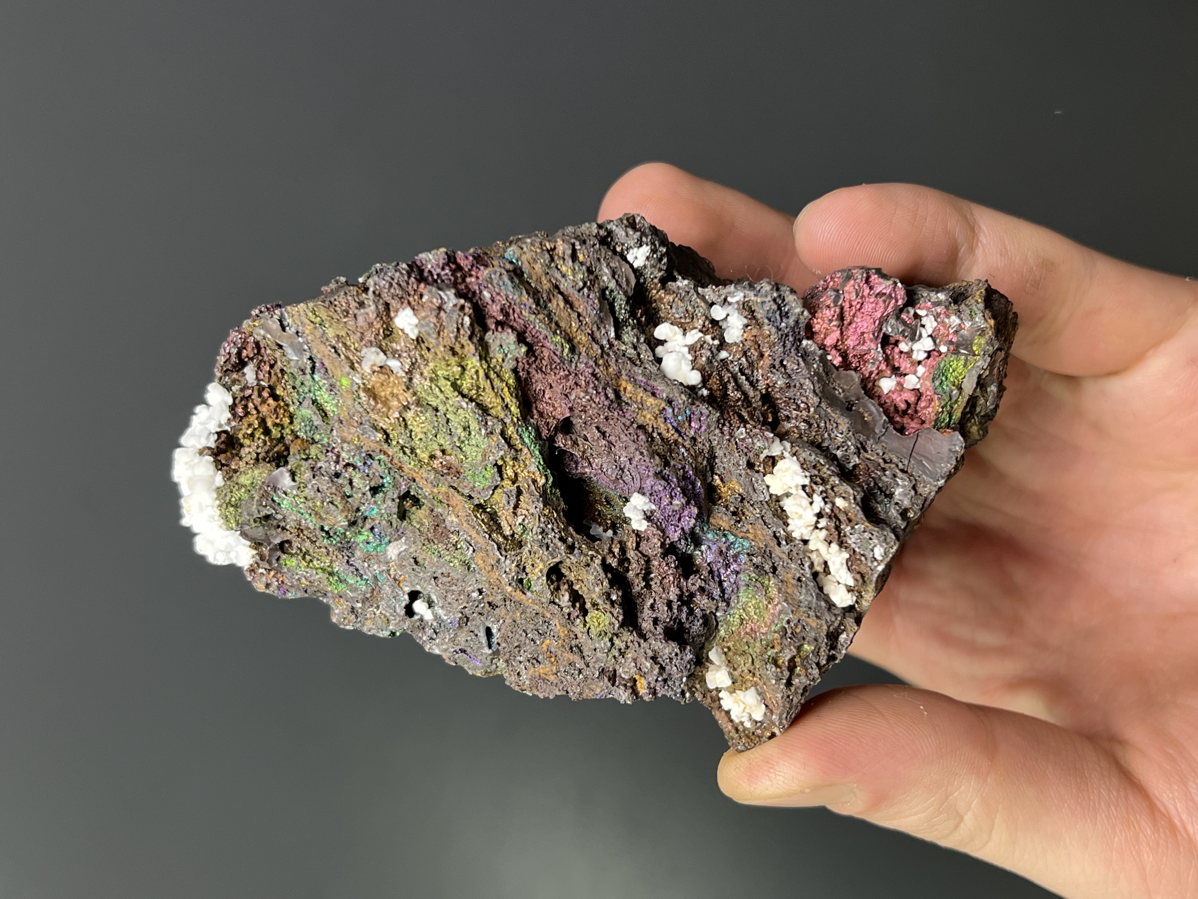 Calcite With Colourful Goethite 