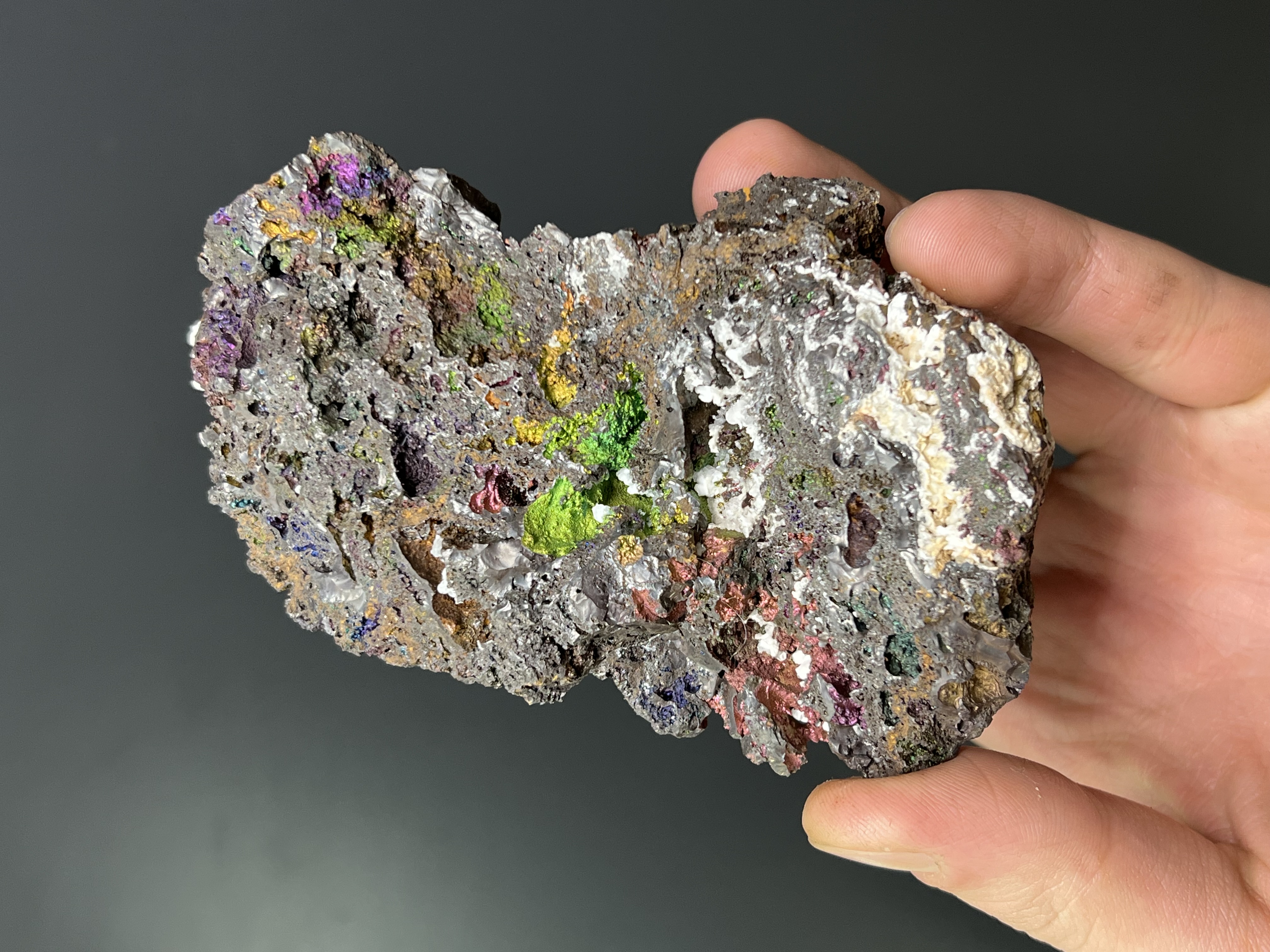 Calcite With Colourful Goethite 