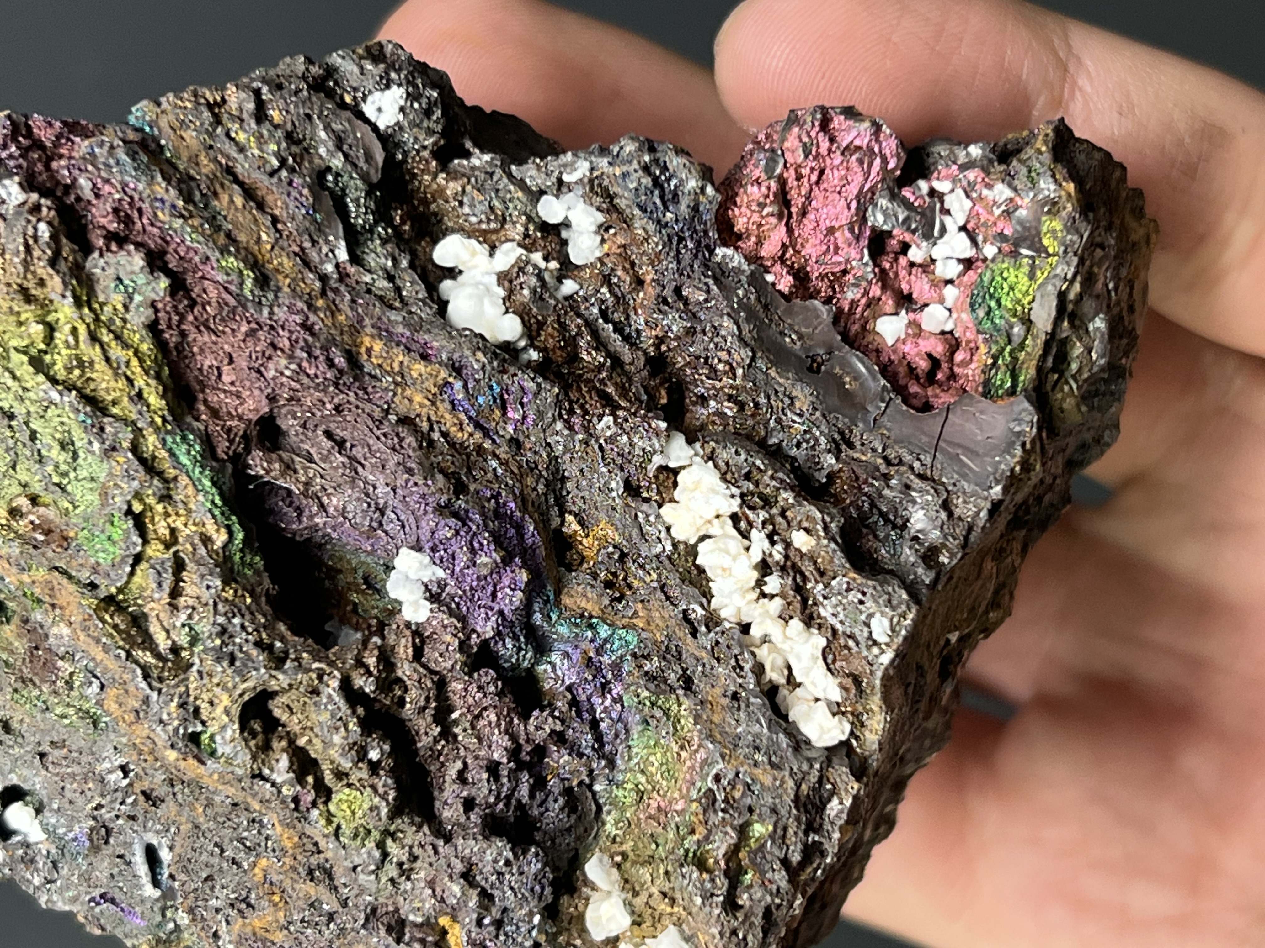 Calcite With Colourful Goethite 