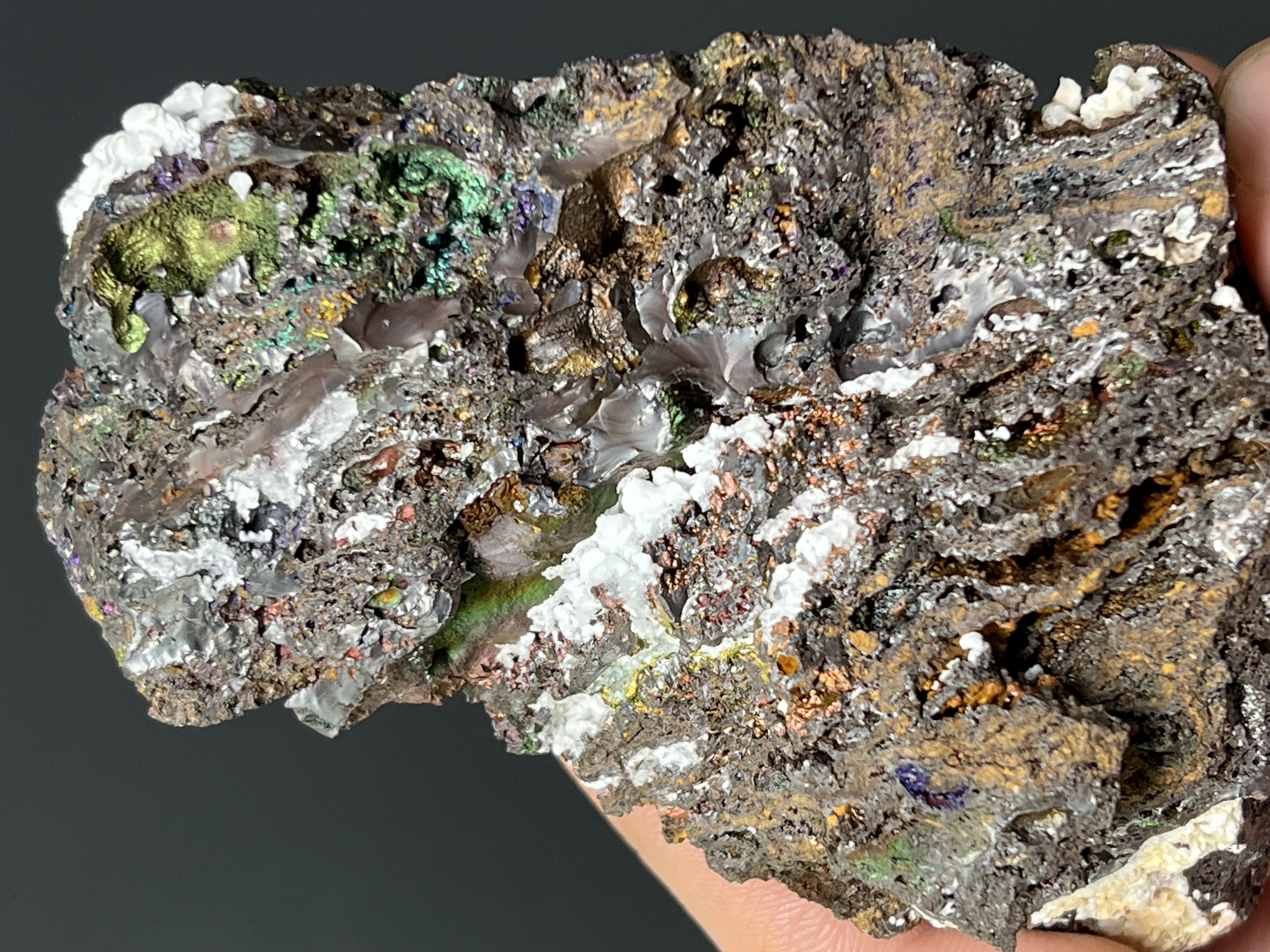 Calcite With Colourful Goethite 