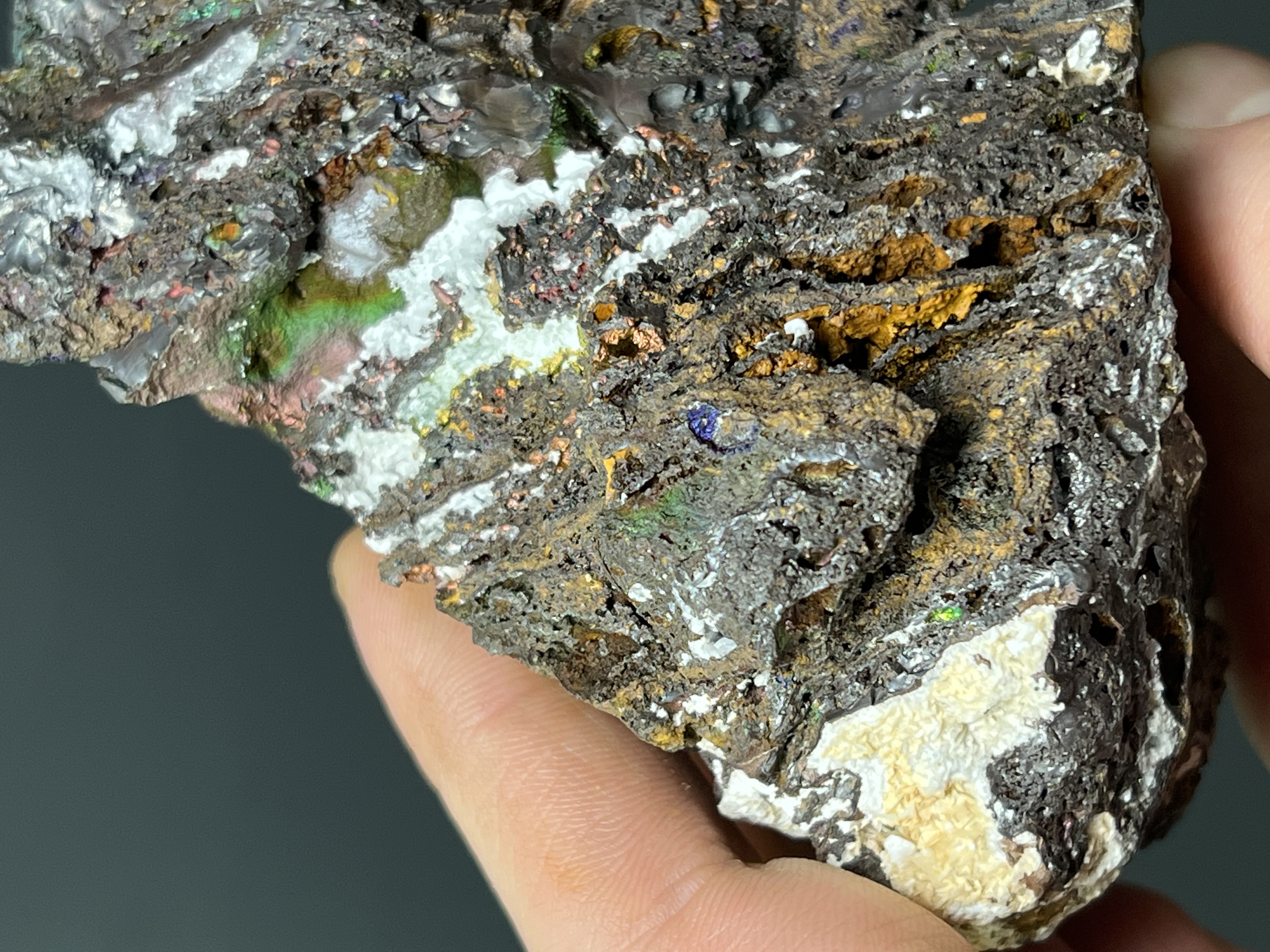 Calcite With Colourful Goethite 