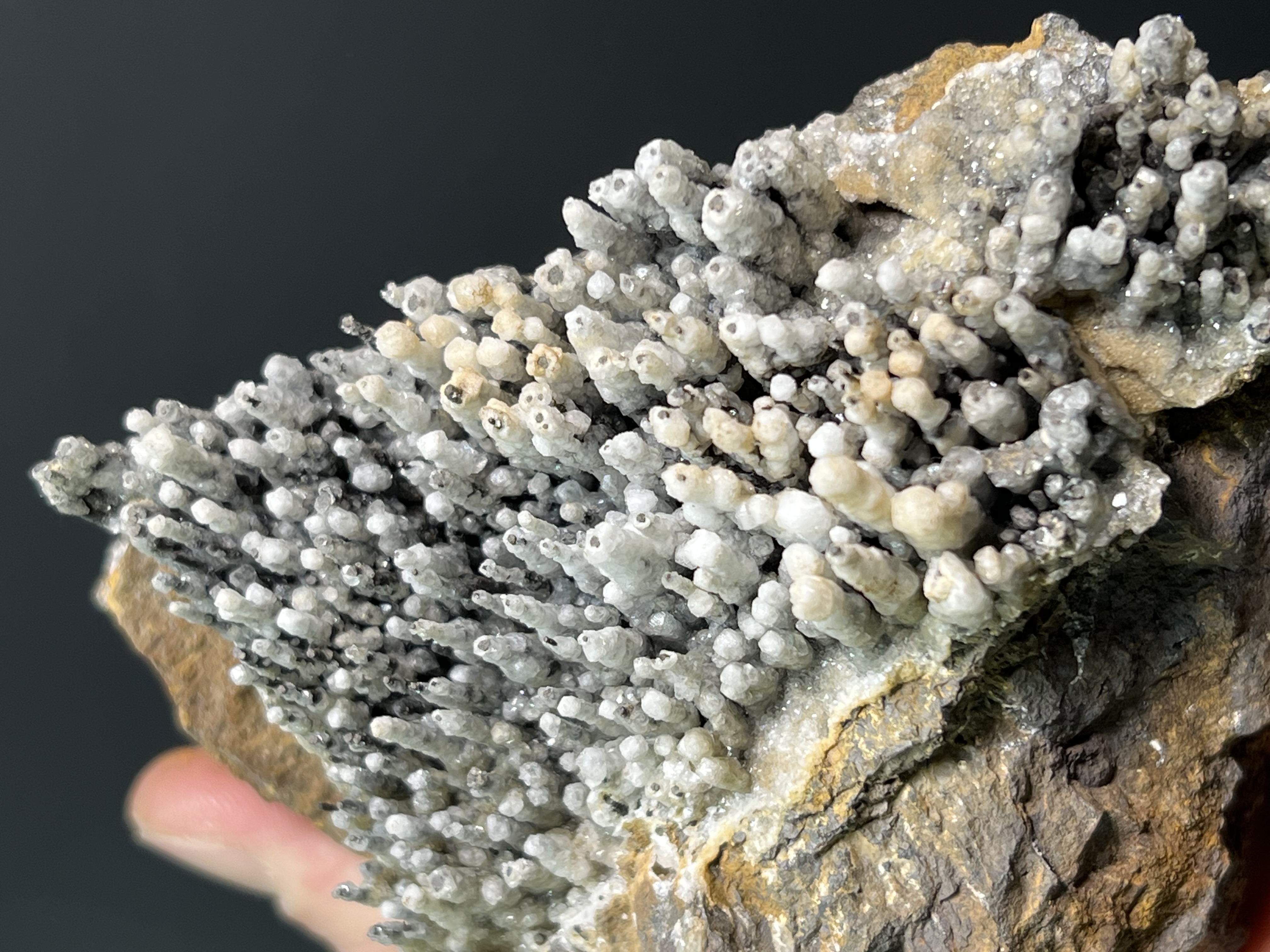 Museum Quality, Crystal Calcite On Stalactite Goethite