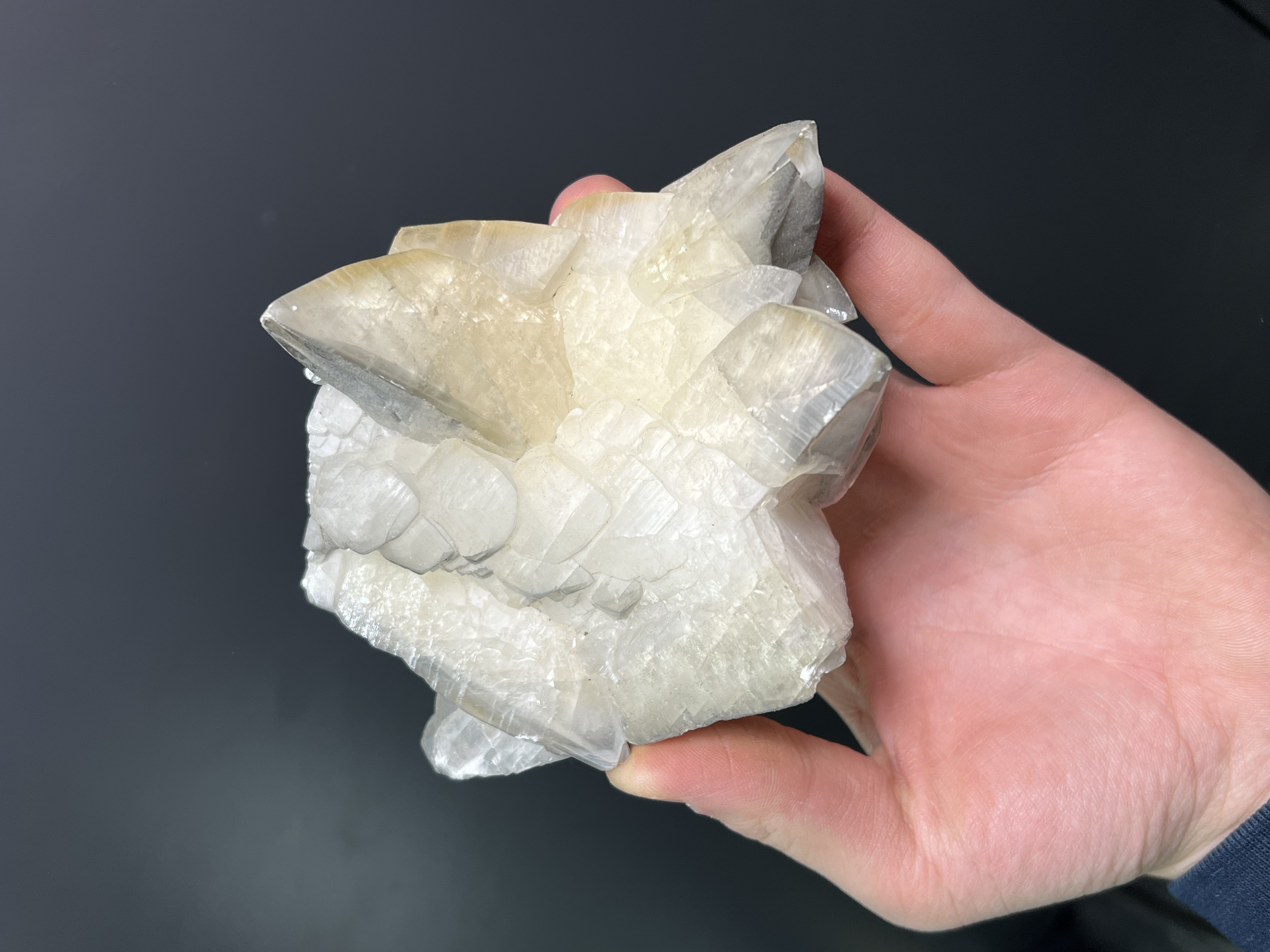 Gray And White Tooth Crystal Calcite