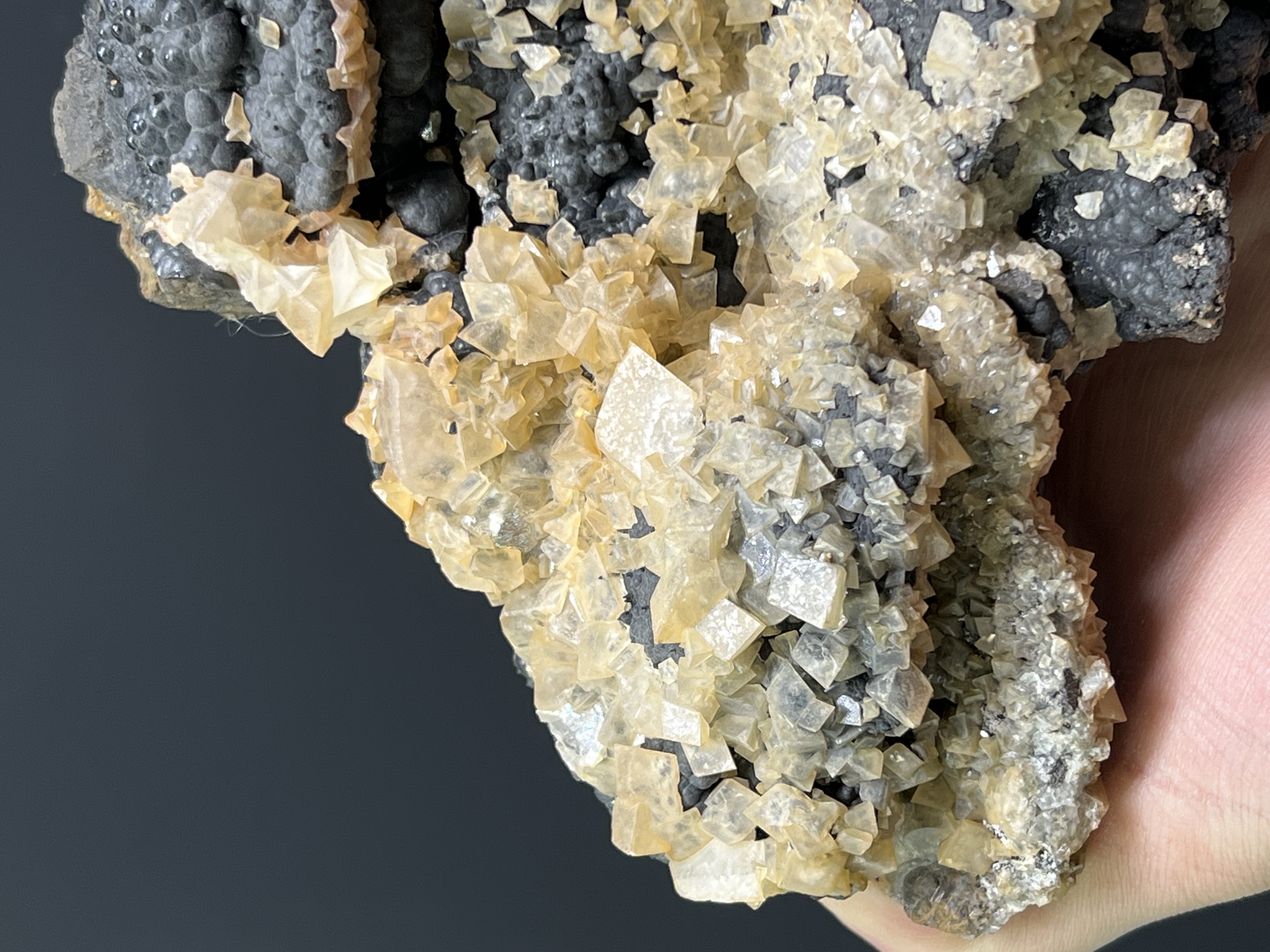 Special Formation Crystal Calcite With Stalactite Goethite