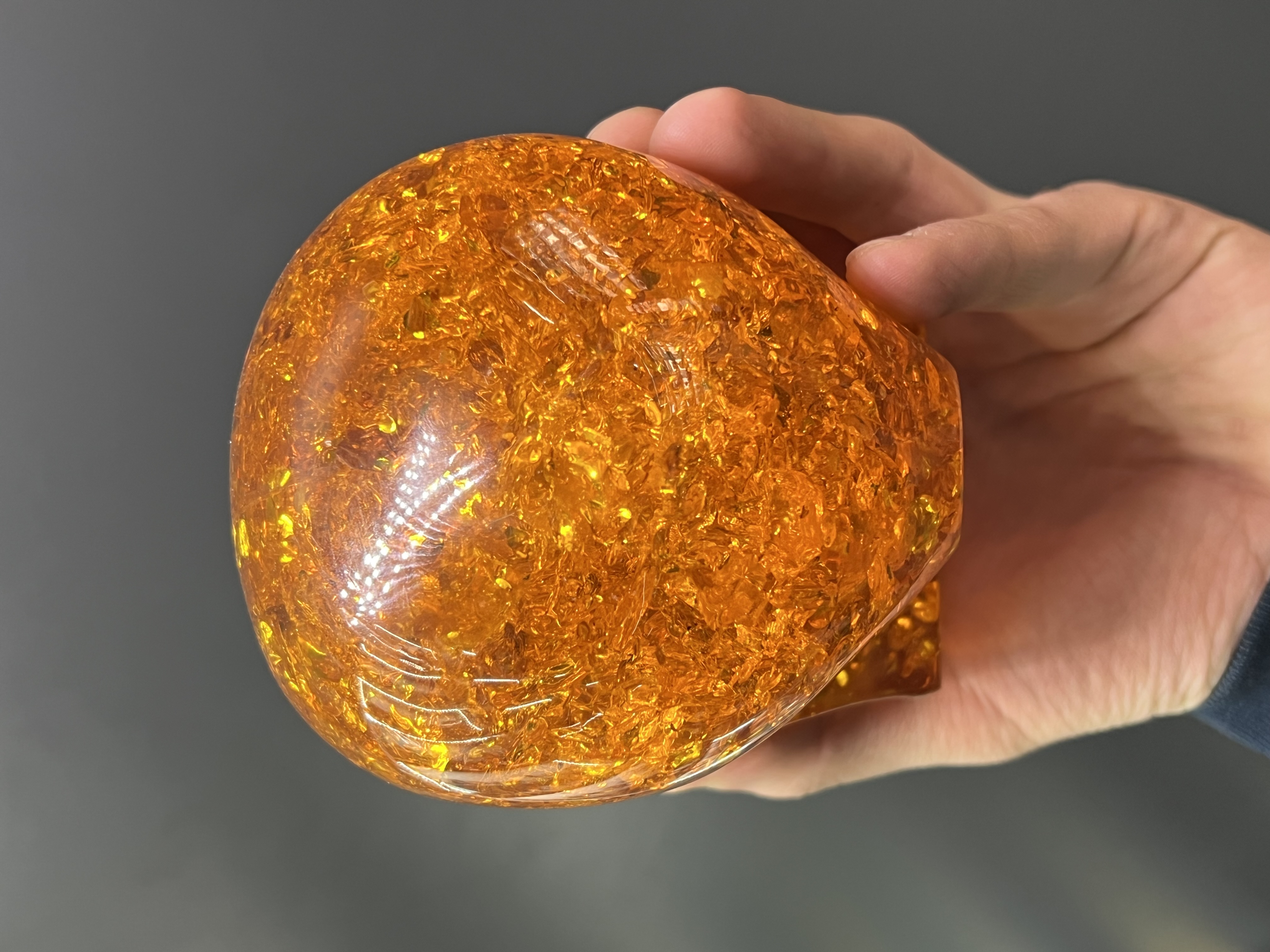 Museum Grade, Baltic Amber Gold Skull, 813gram