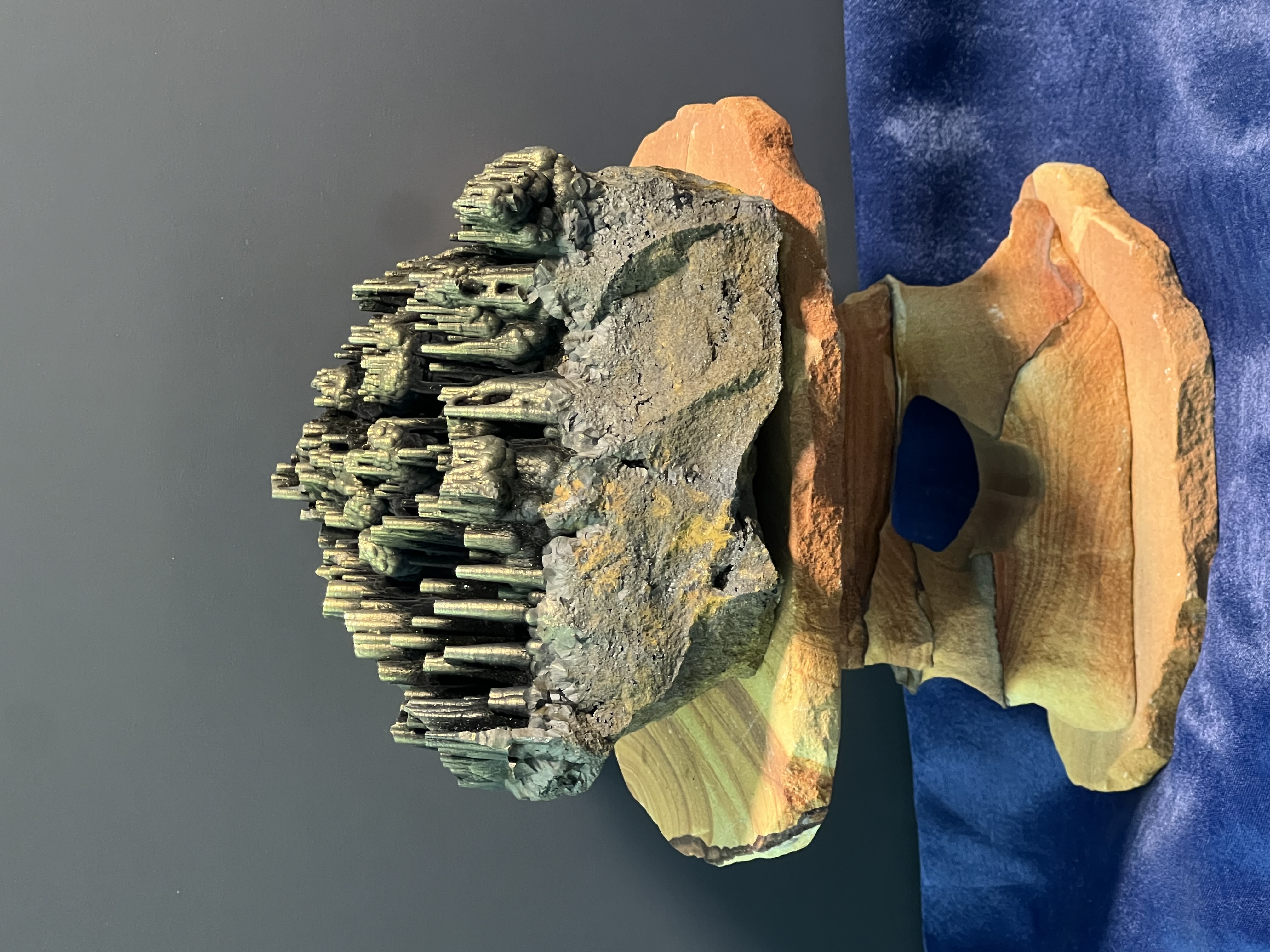 Museum Quality! Very Showy Golden Color Stalactite Goethite 