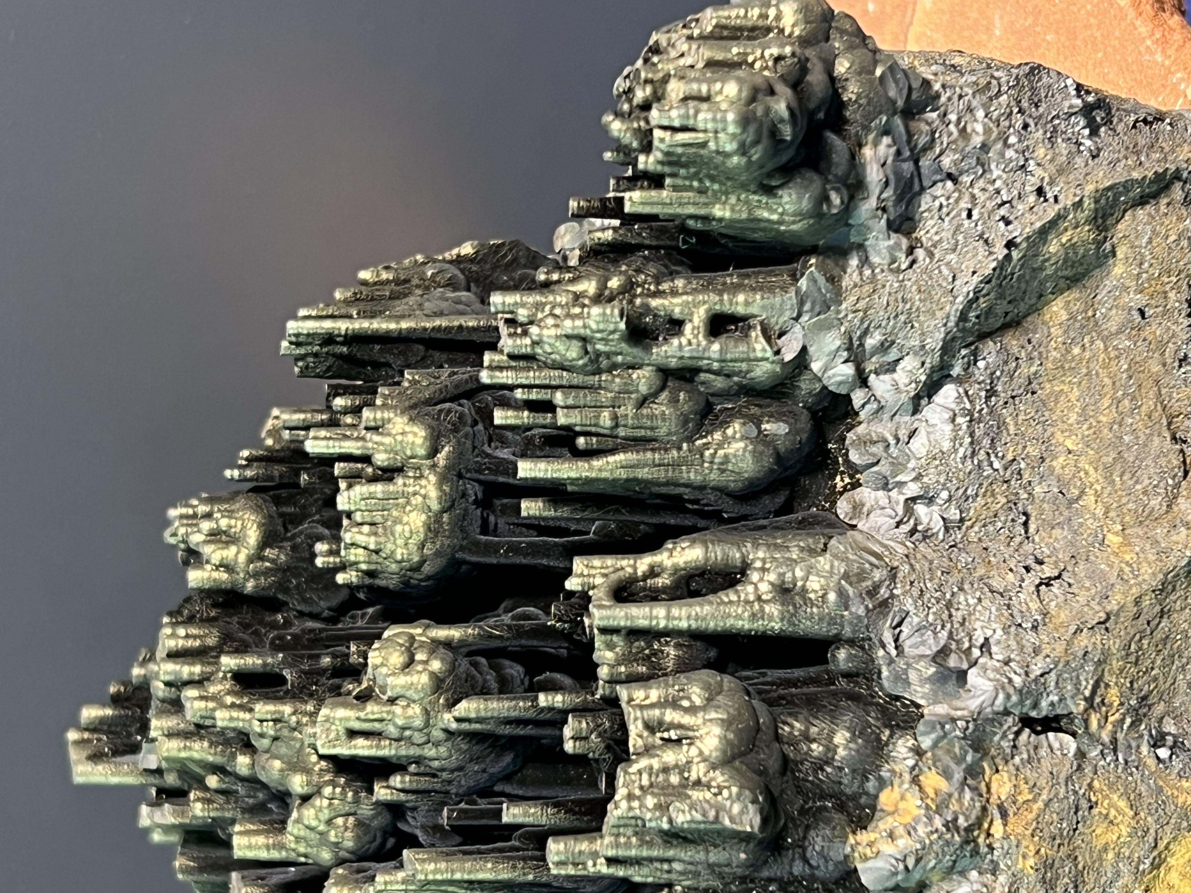 Museum Quality! Very Showy Golden Color Stalactite Goethite 