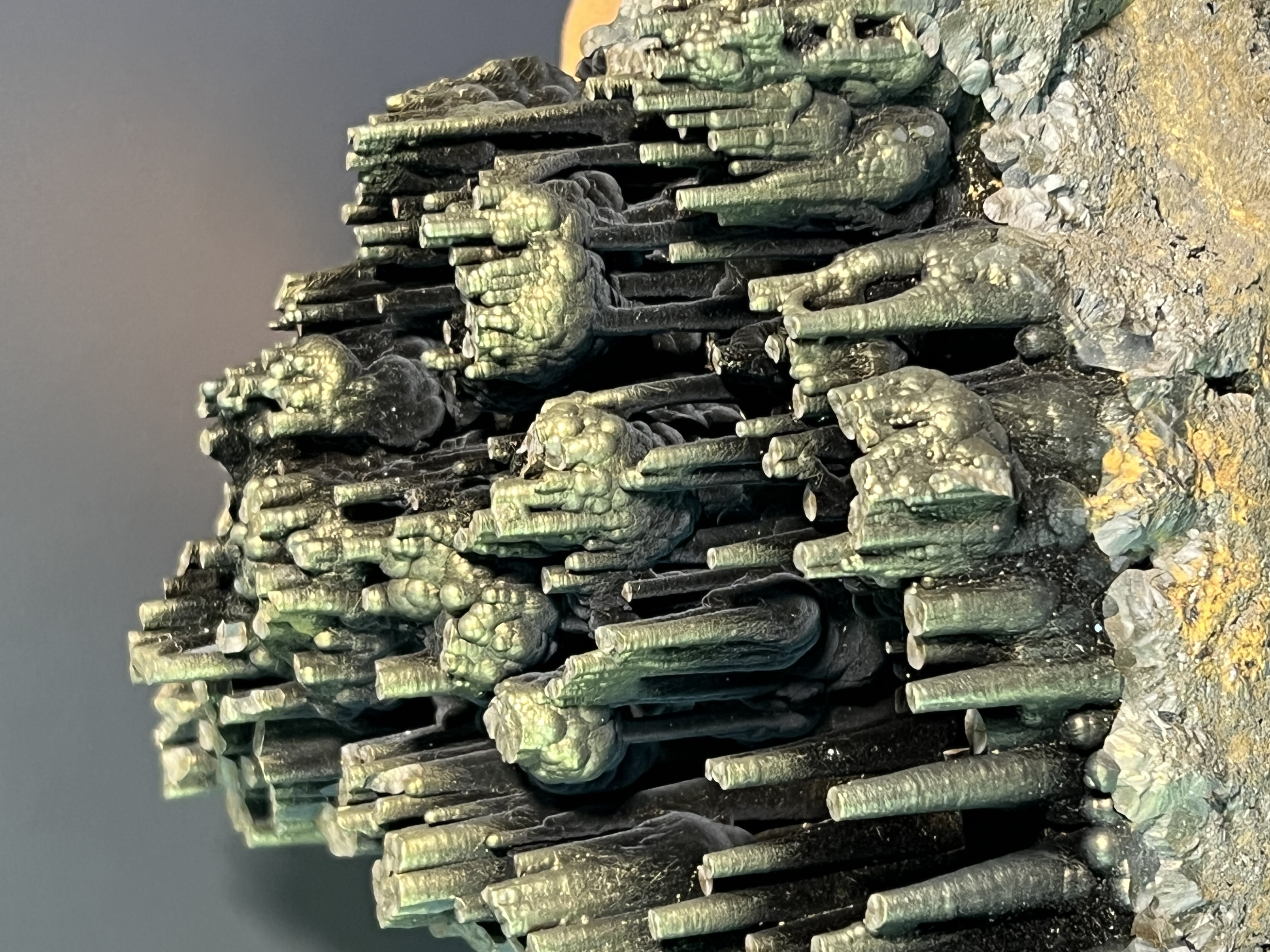 Museum Quality! Very Showy Golden Color Stalactite Goethite 