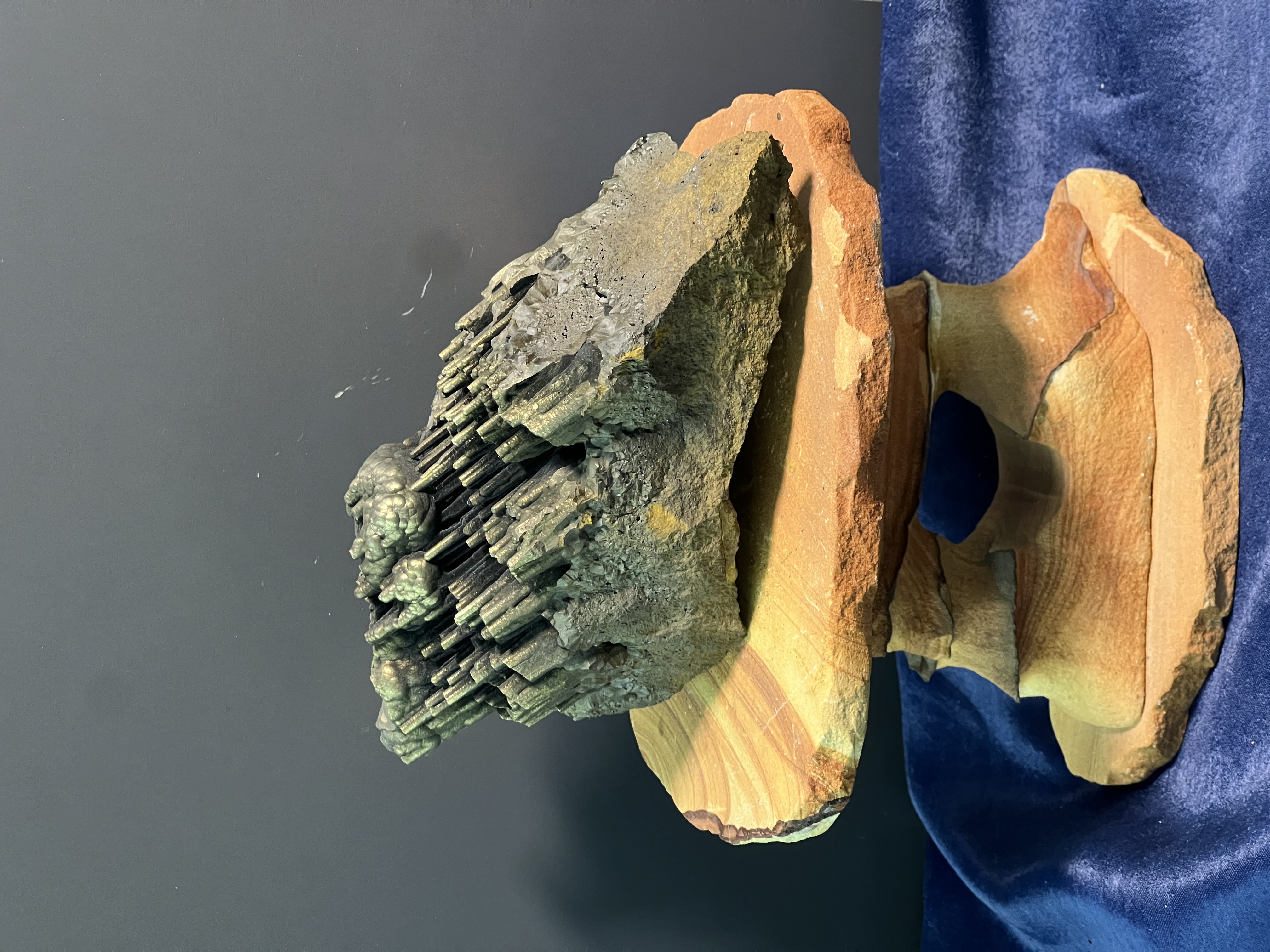 Museum Quality, Very Showy And Rare Golden Color Stalactite Goethite 