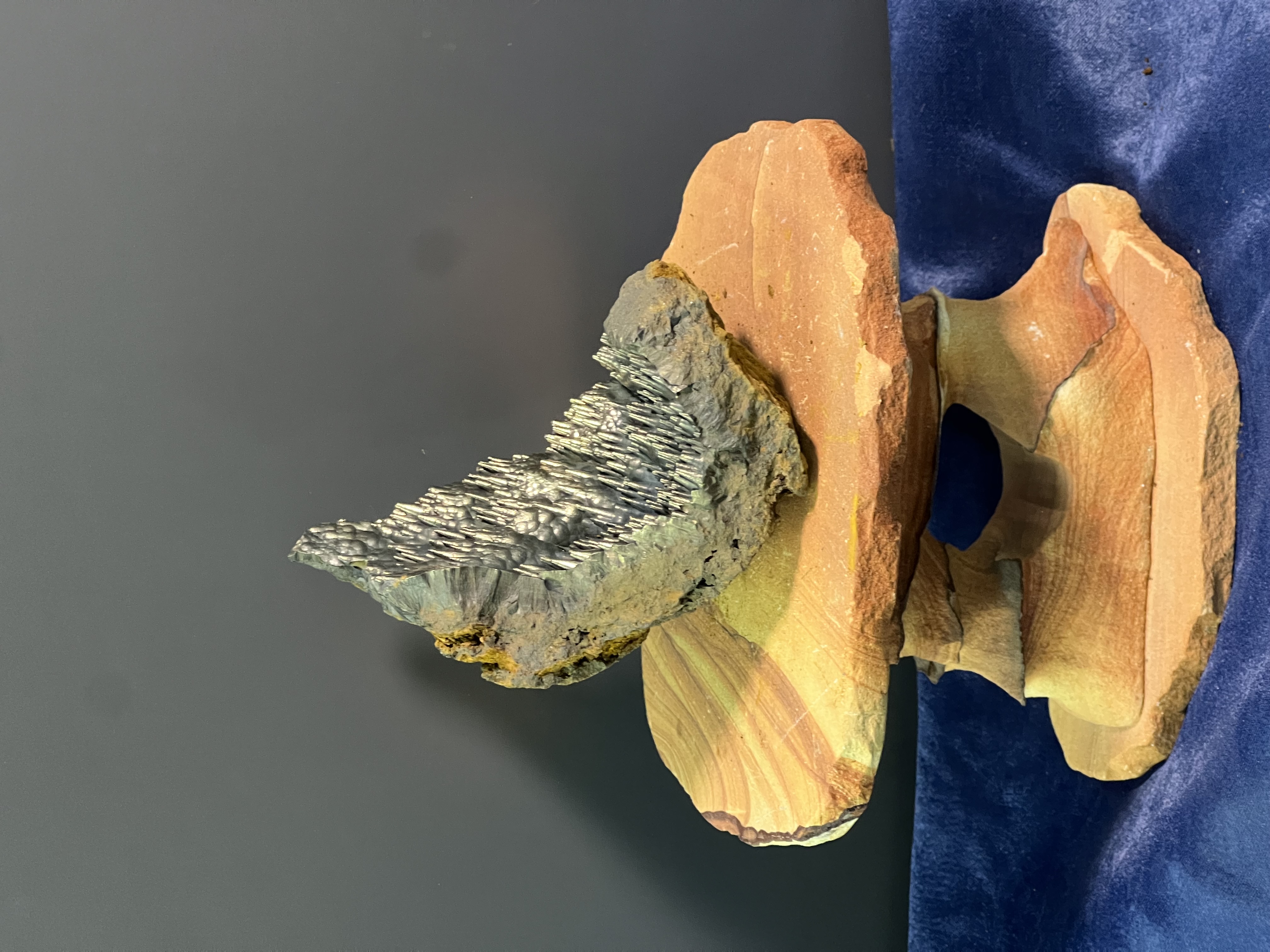 Very Showy And Special Formation Museum Quality Golden Color Stalactite Goethite 