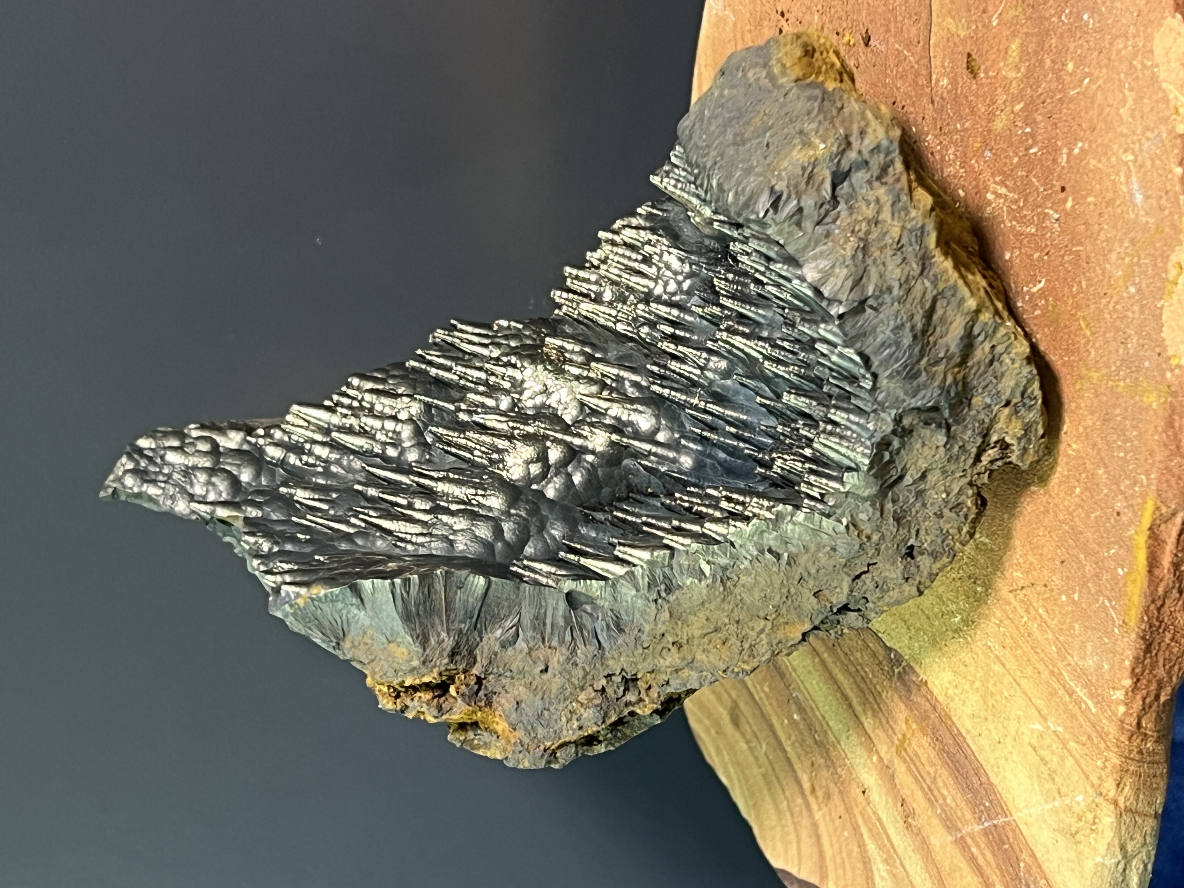 Very Showy And Special Formation Museum Quality Golden Color Stalactite Goethite 