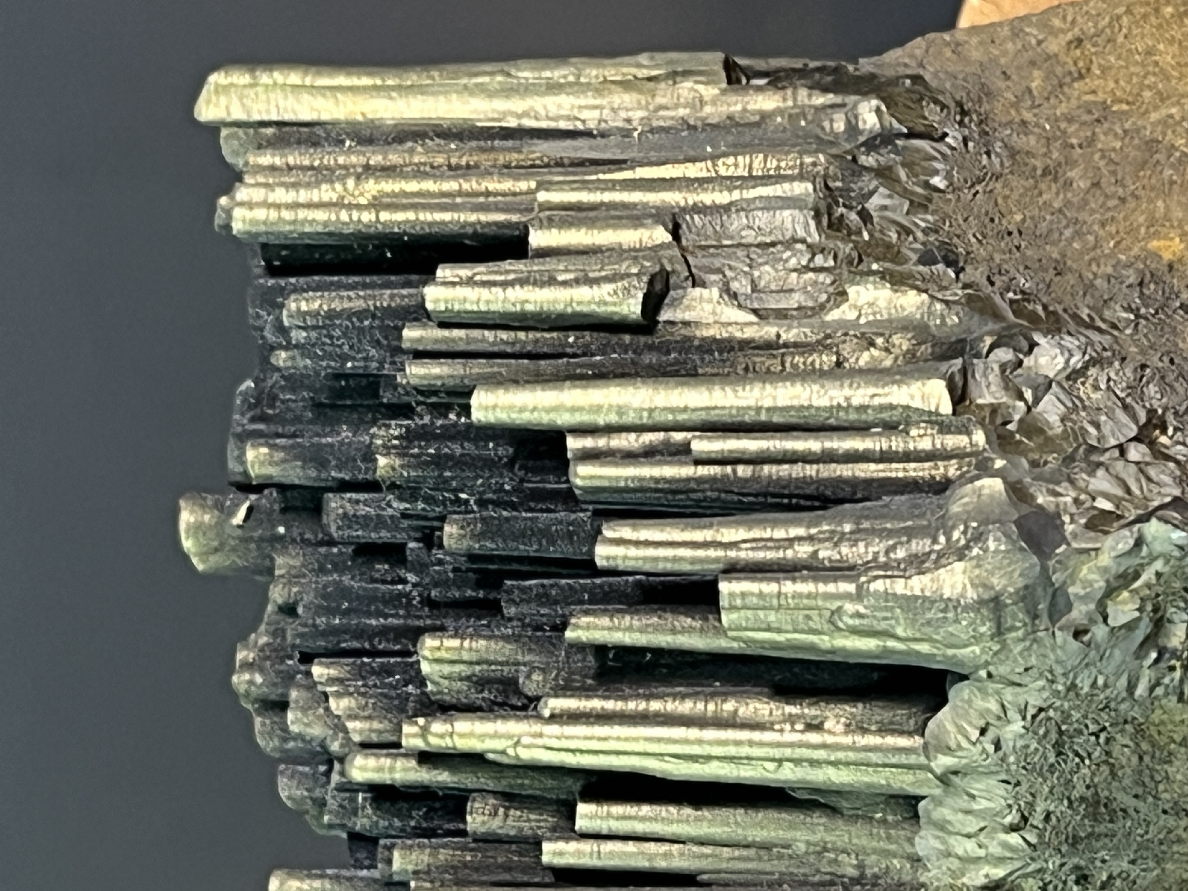 Very Special Museum Quality Black And Golden Color Stalactite Goethite 