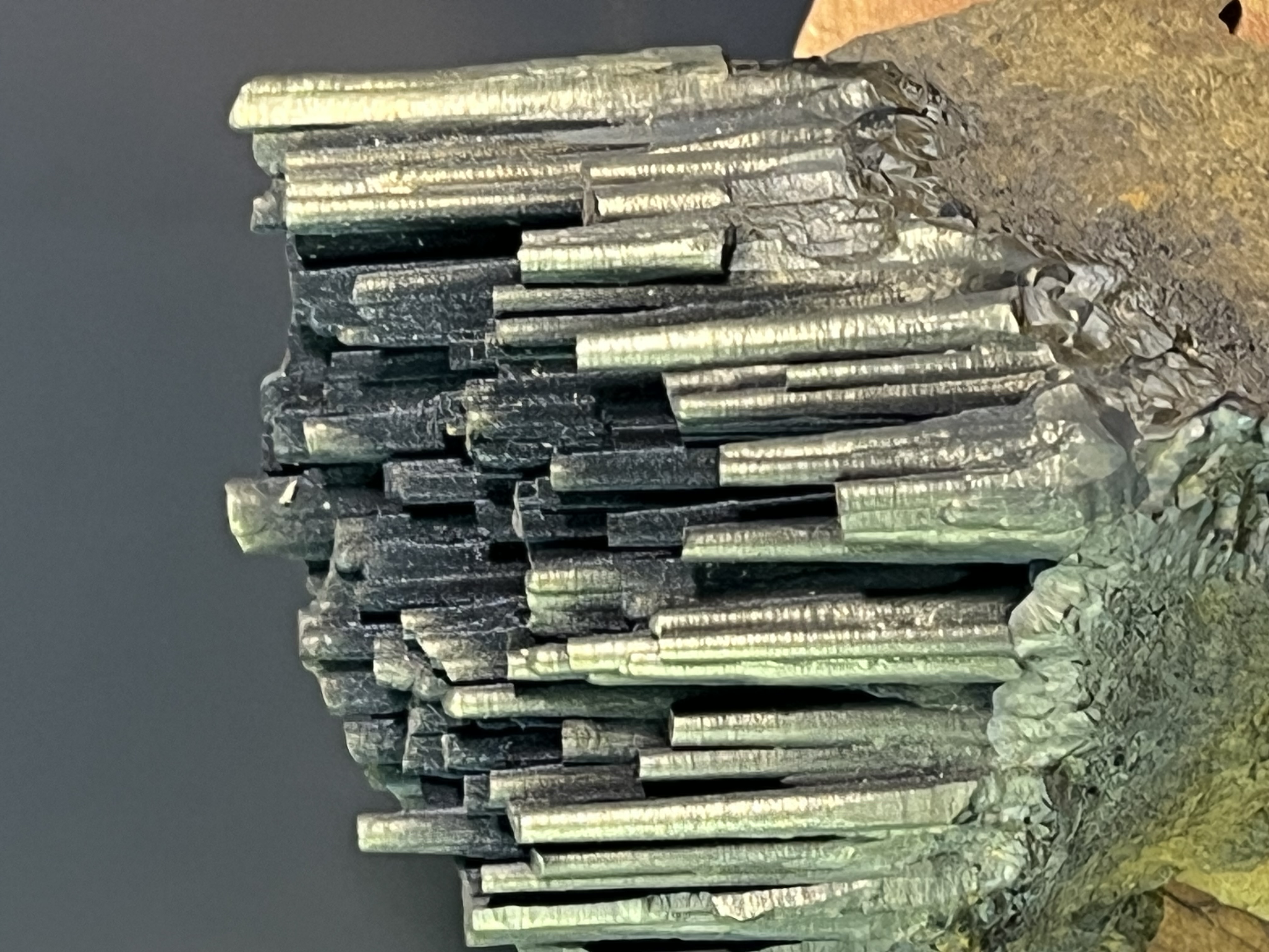 Very Special Museum Quality Black And Golden Color Stalactite Goethite 