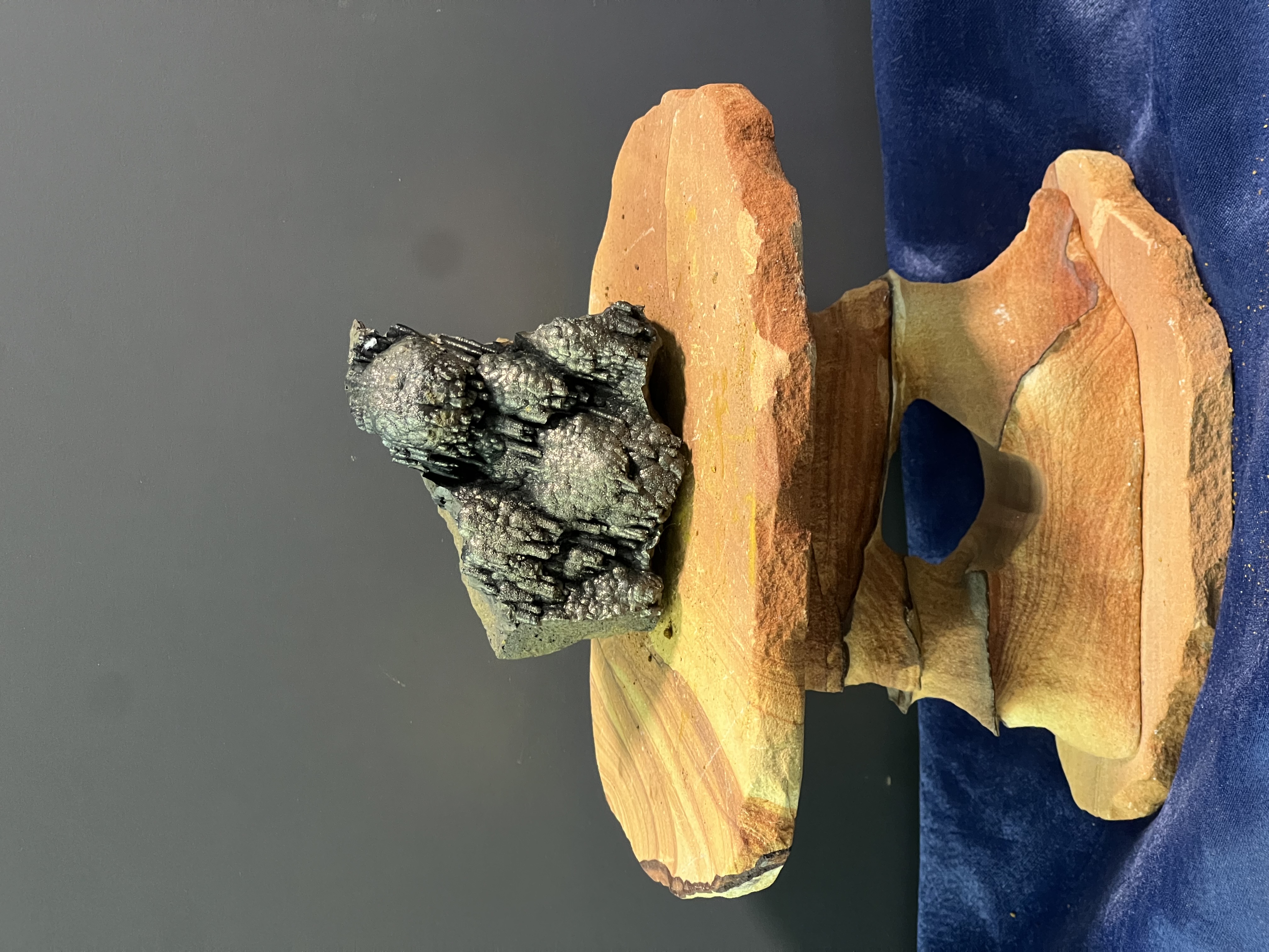 Museum Quality Very Showy Stalactite And Botryoidal Formation Golden Color Goethite 