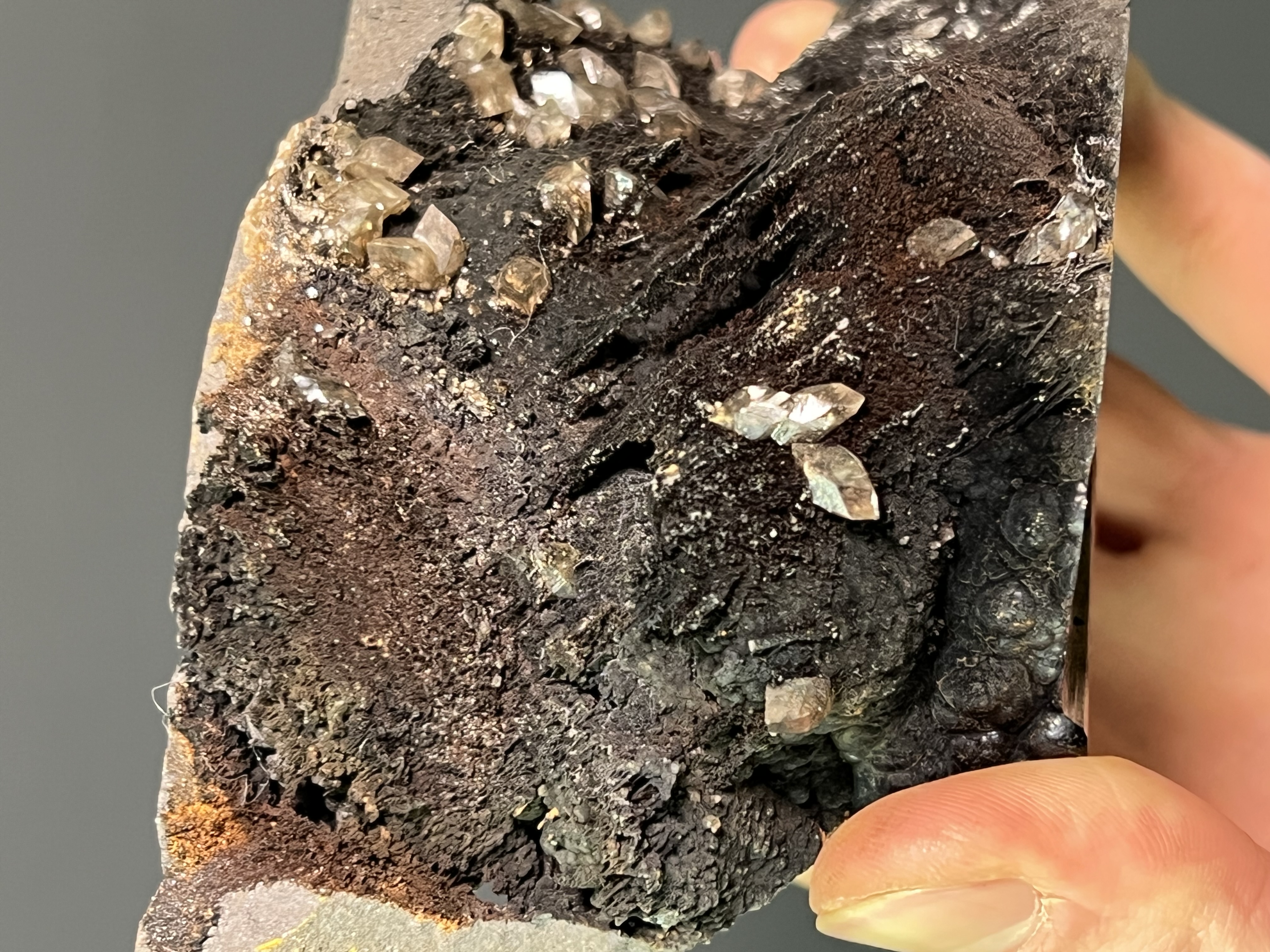Very Special Crystal Barite With Goethite Small Stalactites