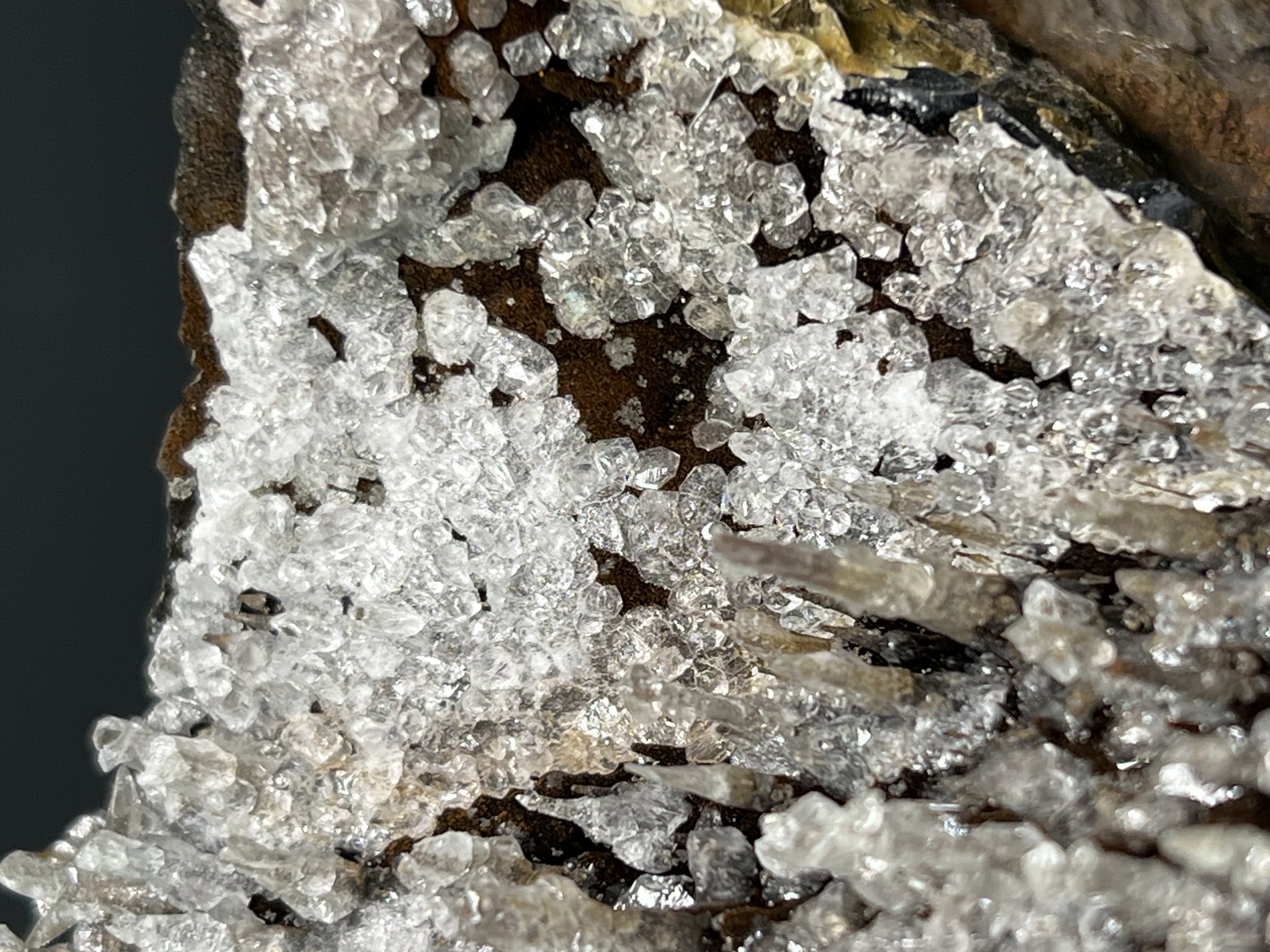 Museum Quality, Crystal Calcite And Barite With Stalactite Goethite 