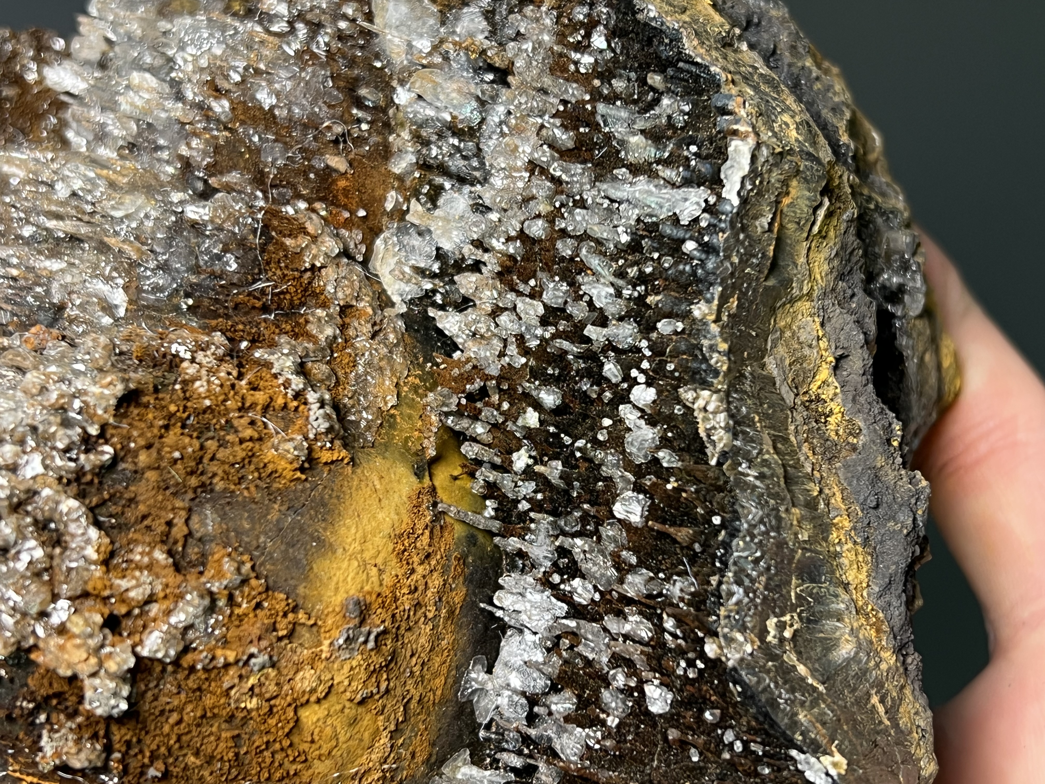 Museum Quality, Very Special Crystal Calcite And Limonite On Stalactite Goethite 