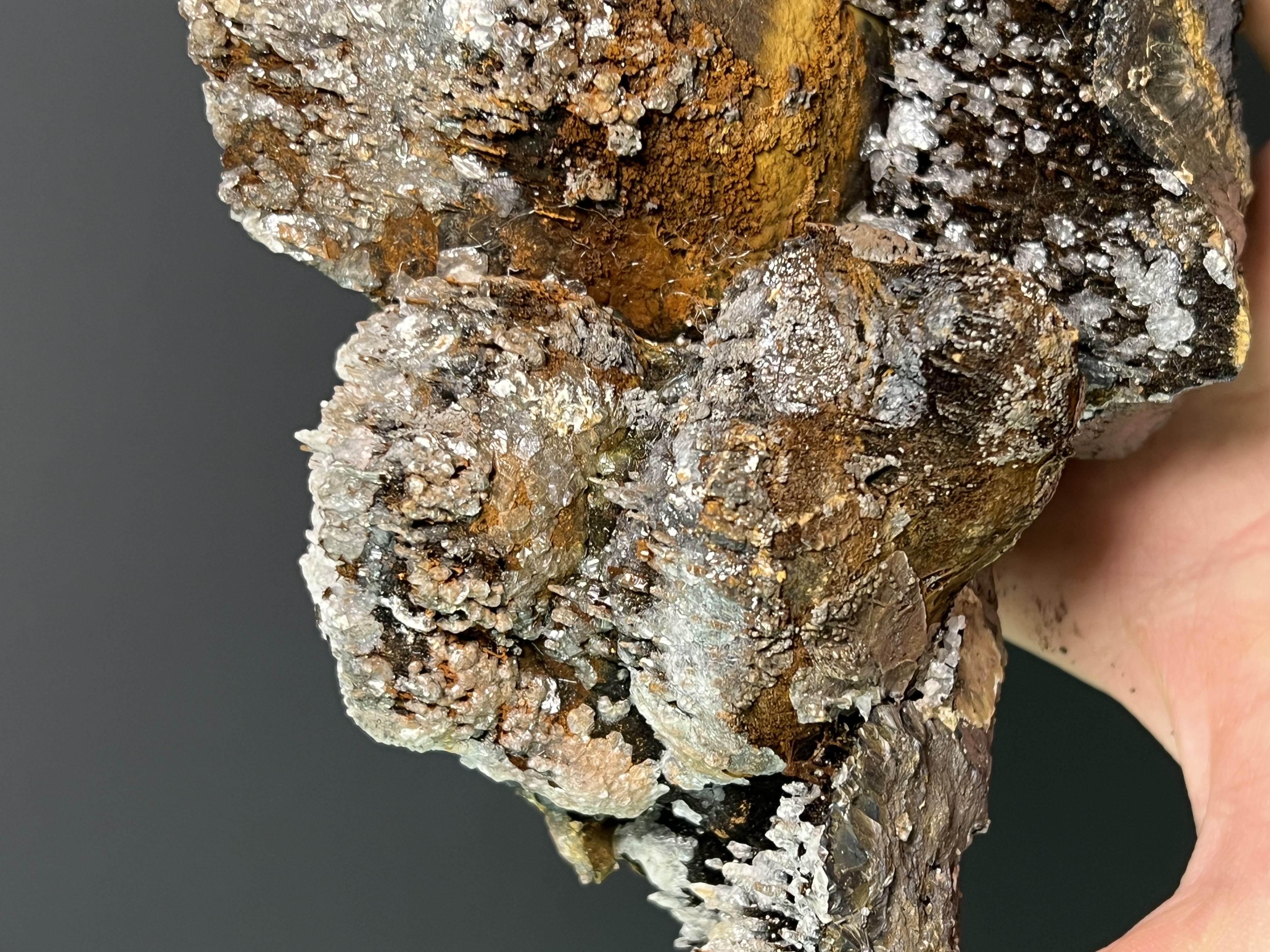 Museum Quality, Very Special Crystal Calcite And Limonite On Stalactite Goethite 