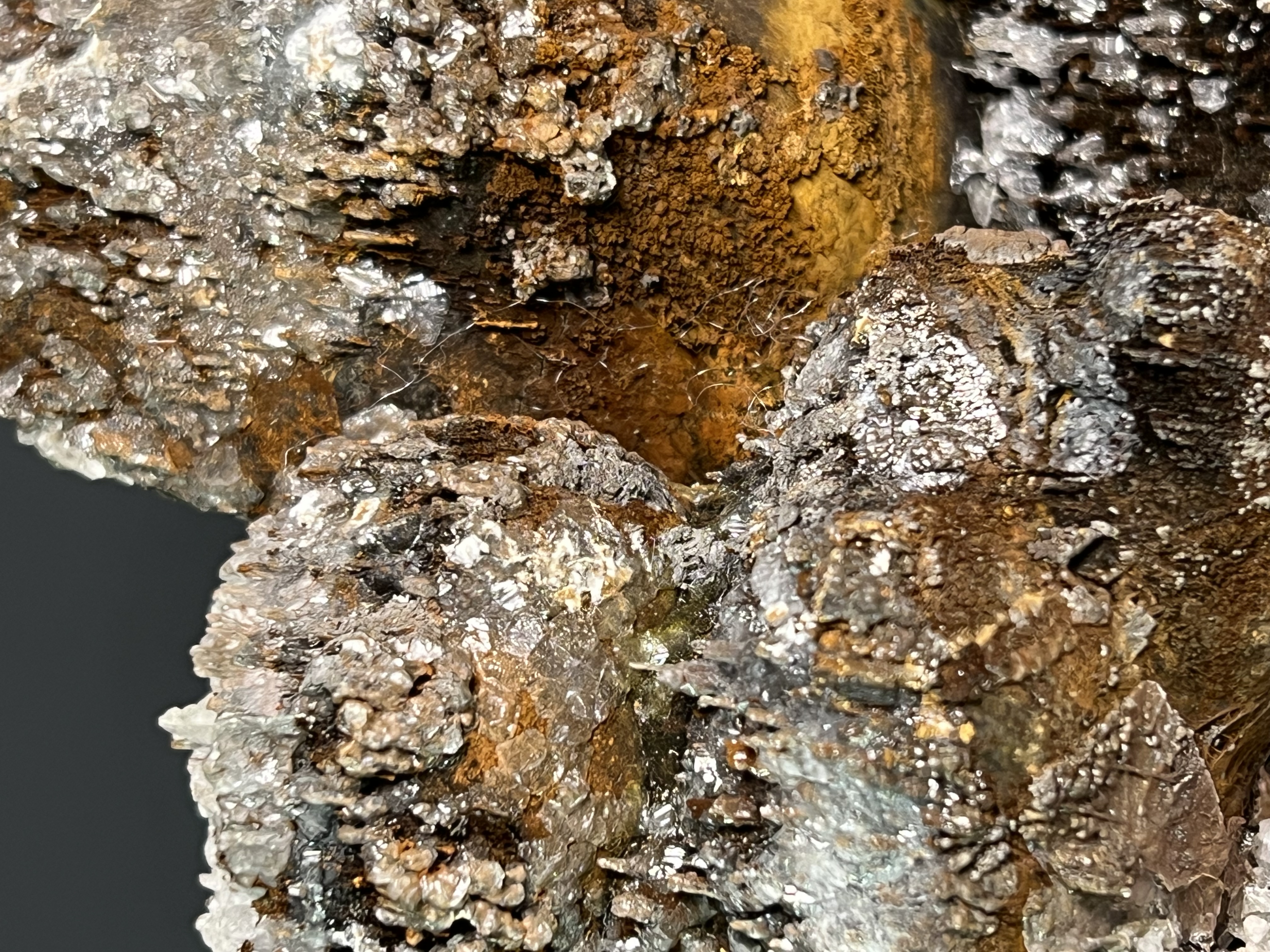 Museum Quality, Very Special Crystal Calcite And Limonite On Stalactite Goethite 