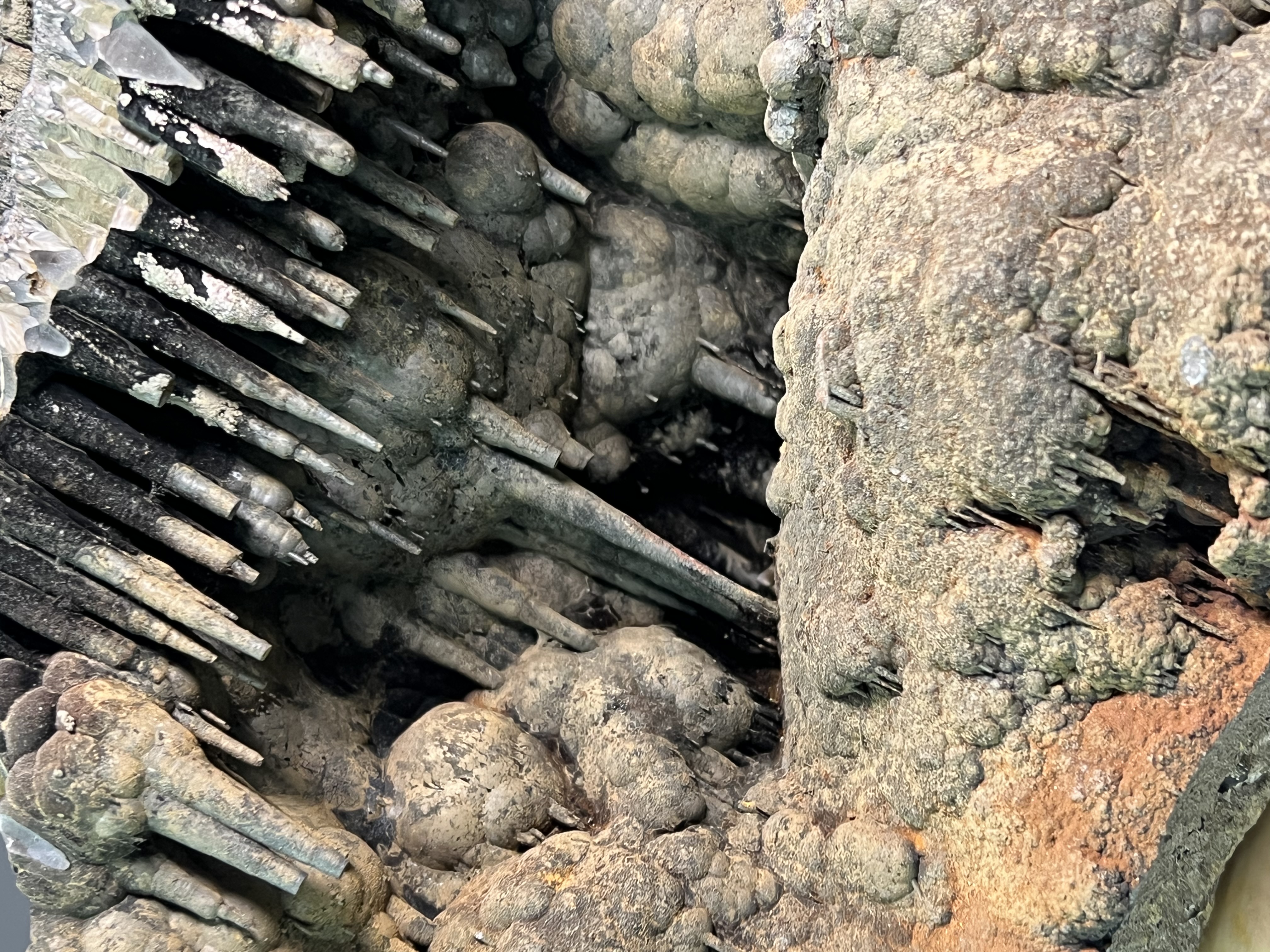 Museum Quality, Very Unique Big Piece, Limonite And Specularite On Stalactite Goethite 