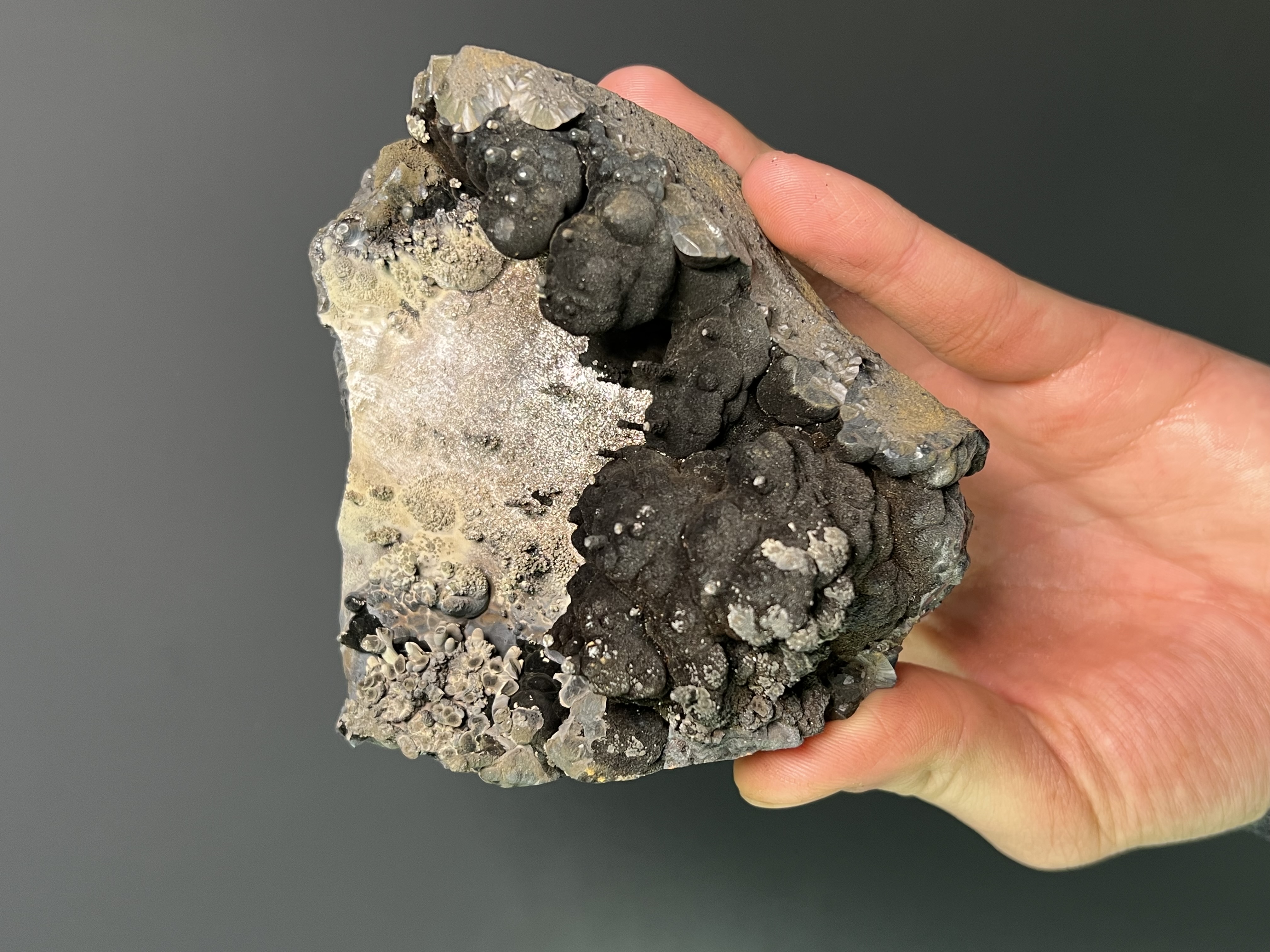 Museum Quality, Special Piece! Specularite With Small Stalactites Goethite