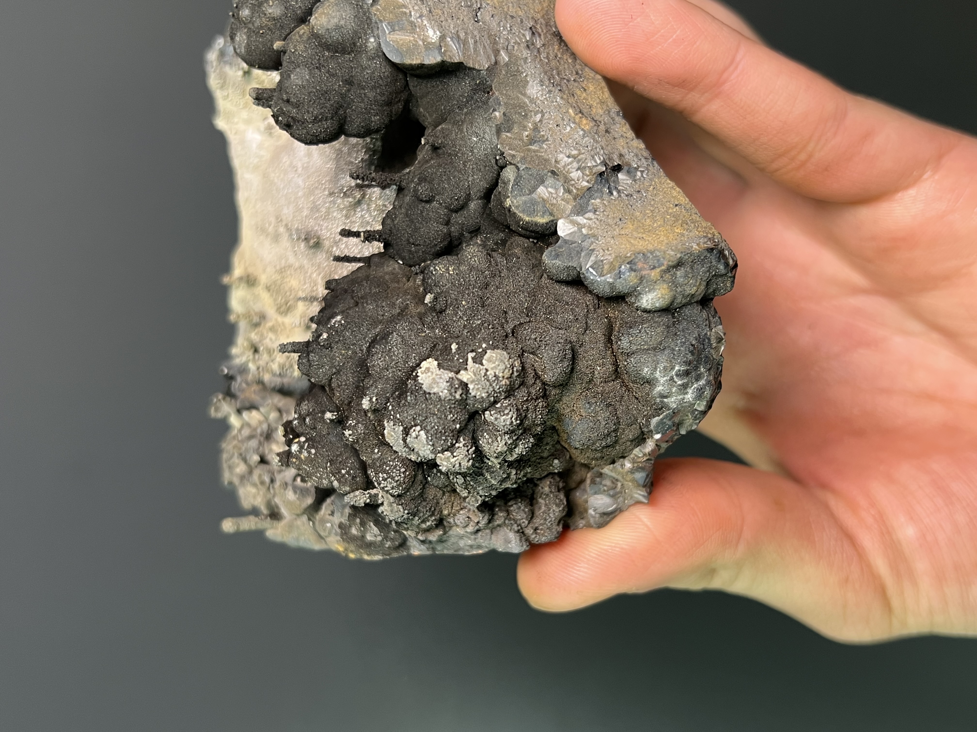 Museum Quality, Special Piece! Specularite With Small Stalactites Goethite