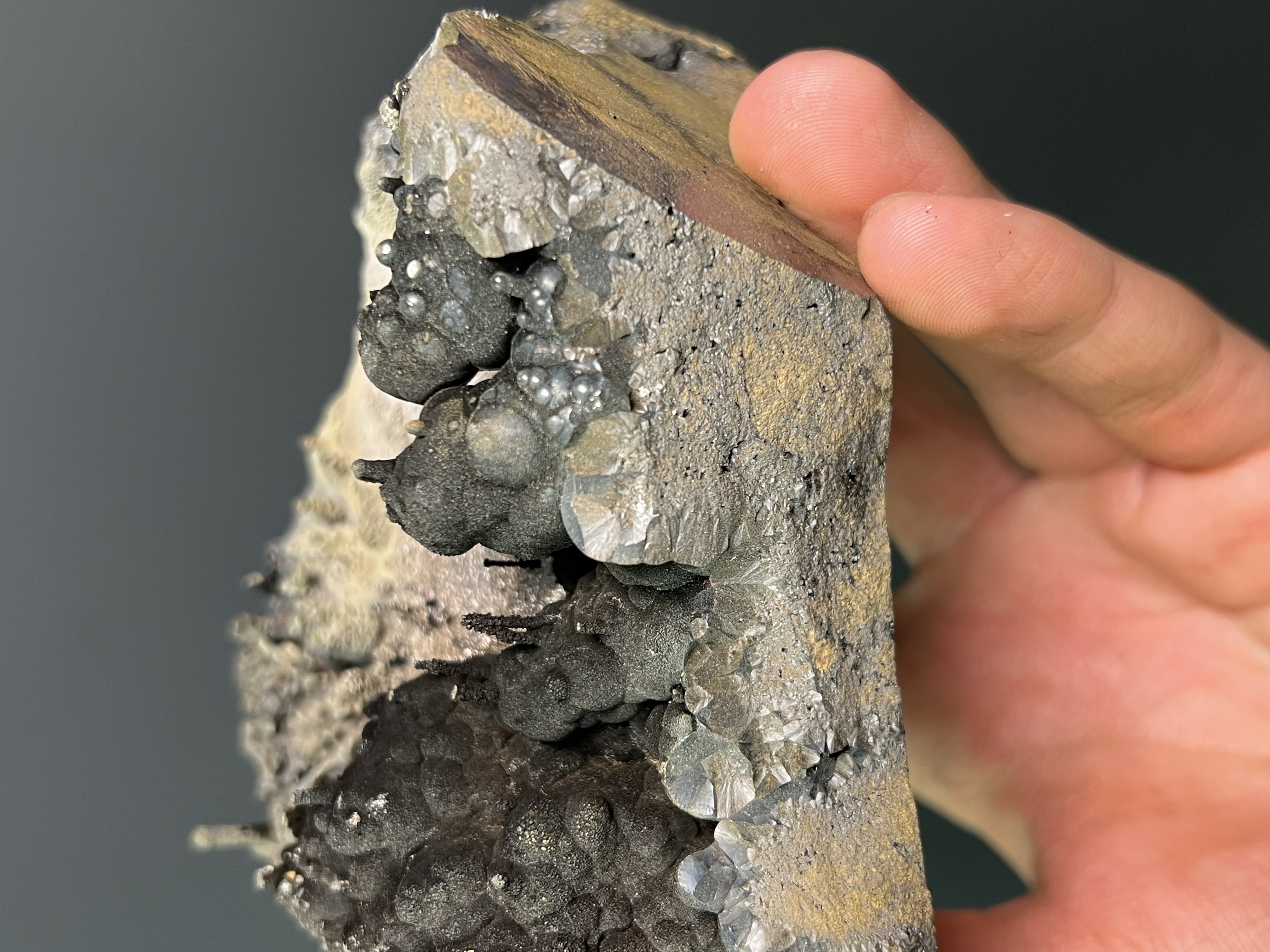 Museum Quality, Special Piece! Specularite With Small Stalactites Goethite