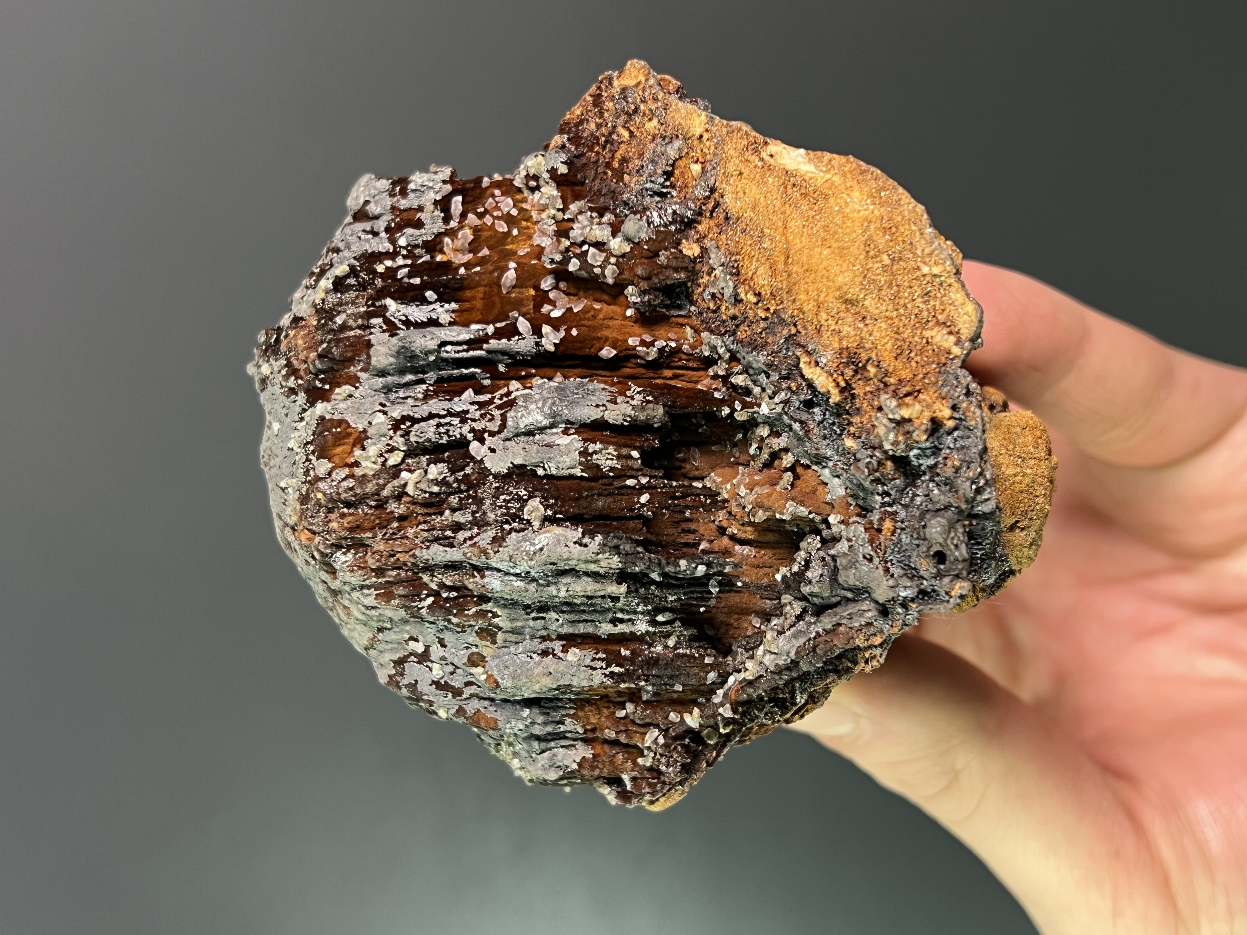 Museum Quality, Unique, Limonite And Crystal Barite With Stalactite Goethite 
