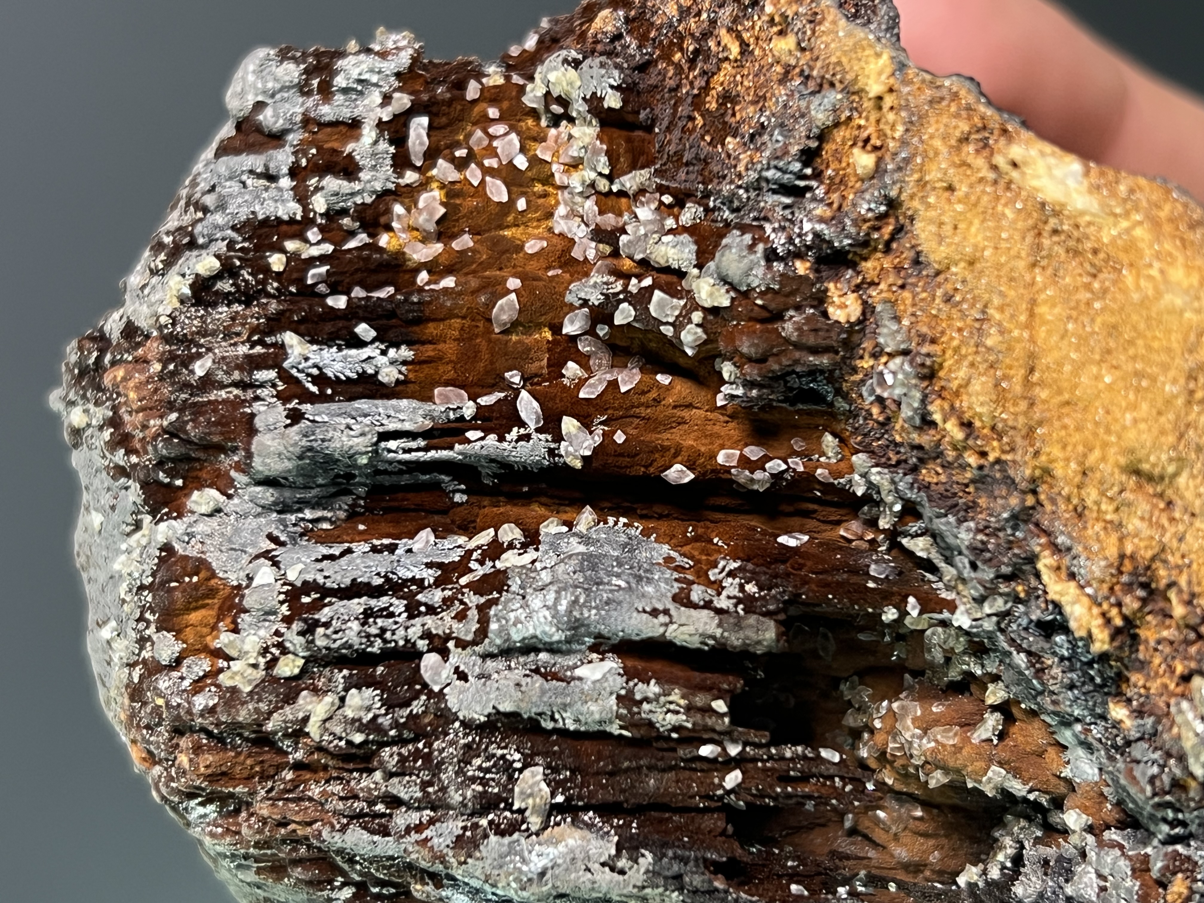 Museum Quality, Unique, Limonite And Crystal Barite With Stalactite Goethite 