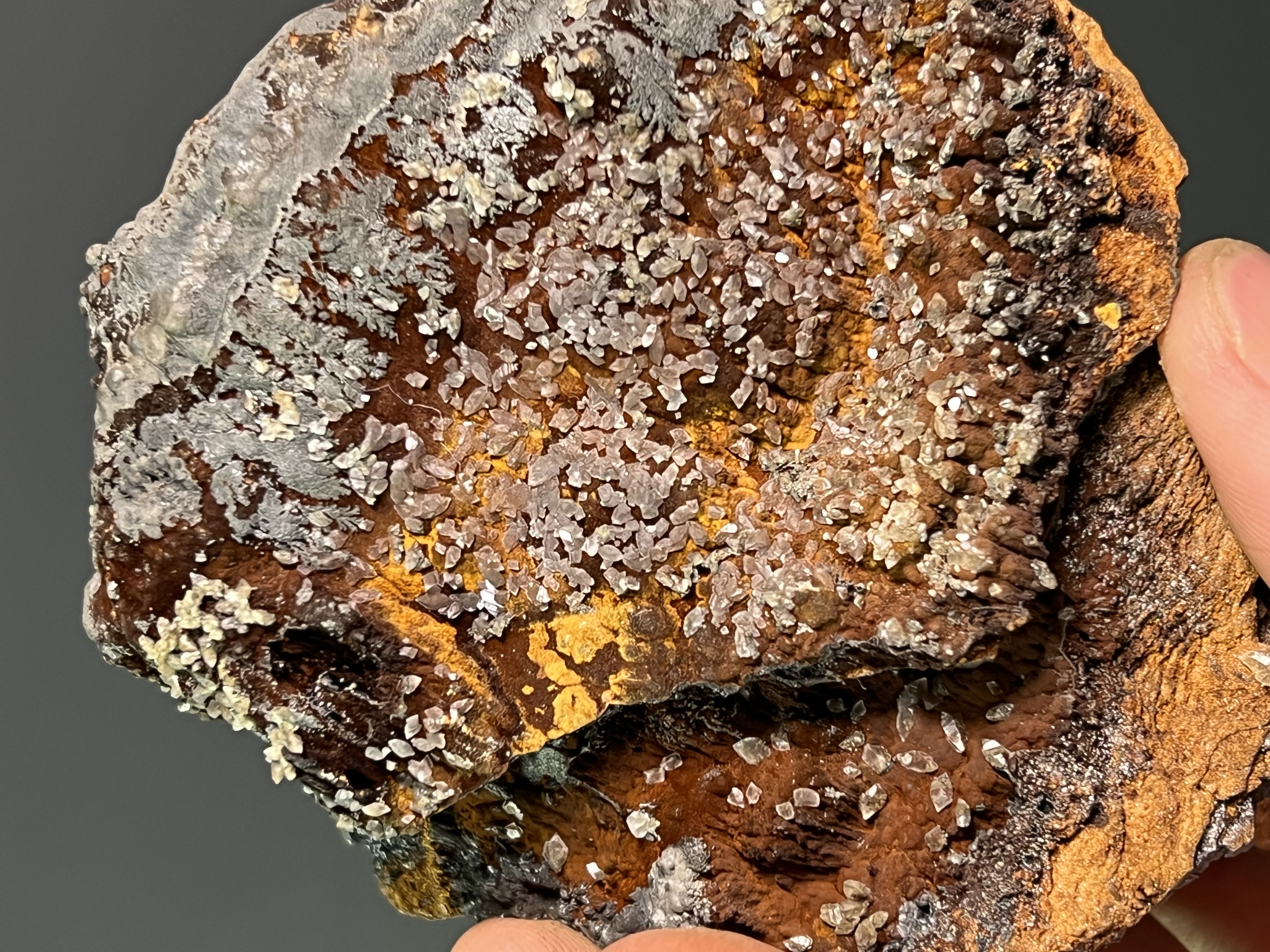 Museum Quality, Unique, Limonite And Crystal Barite With Stalactite Goethite 