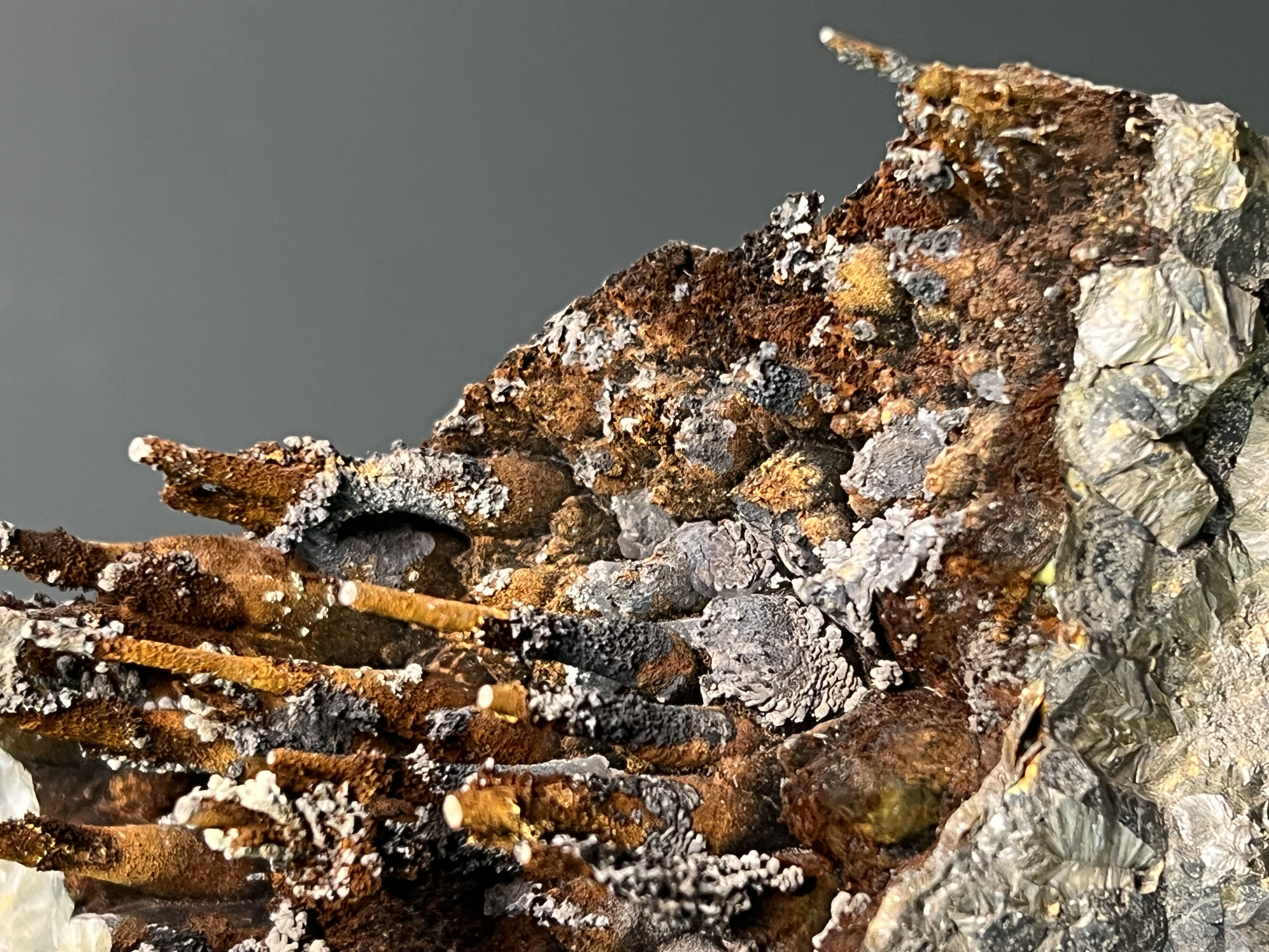 Museum Quality  Very Special Specularite And Limonite On Stalactite Goethite 