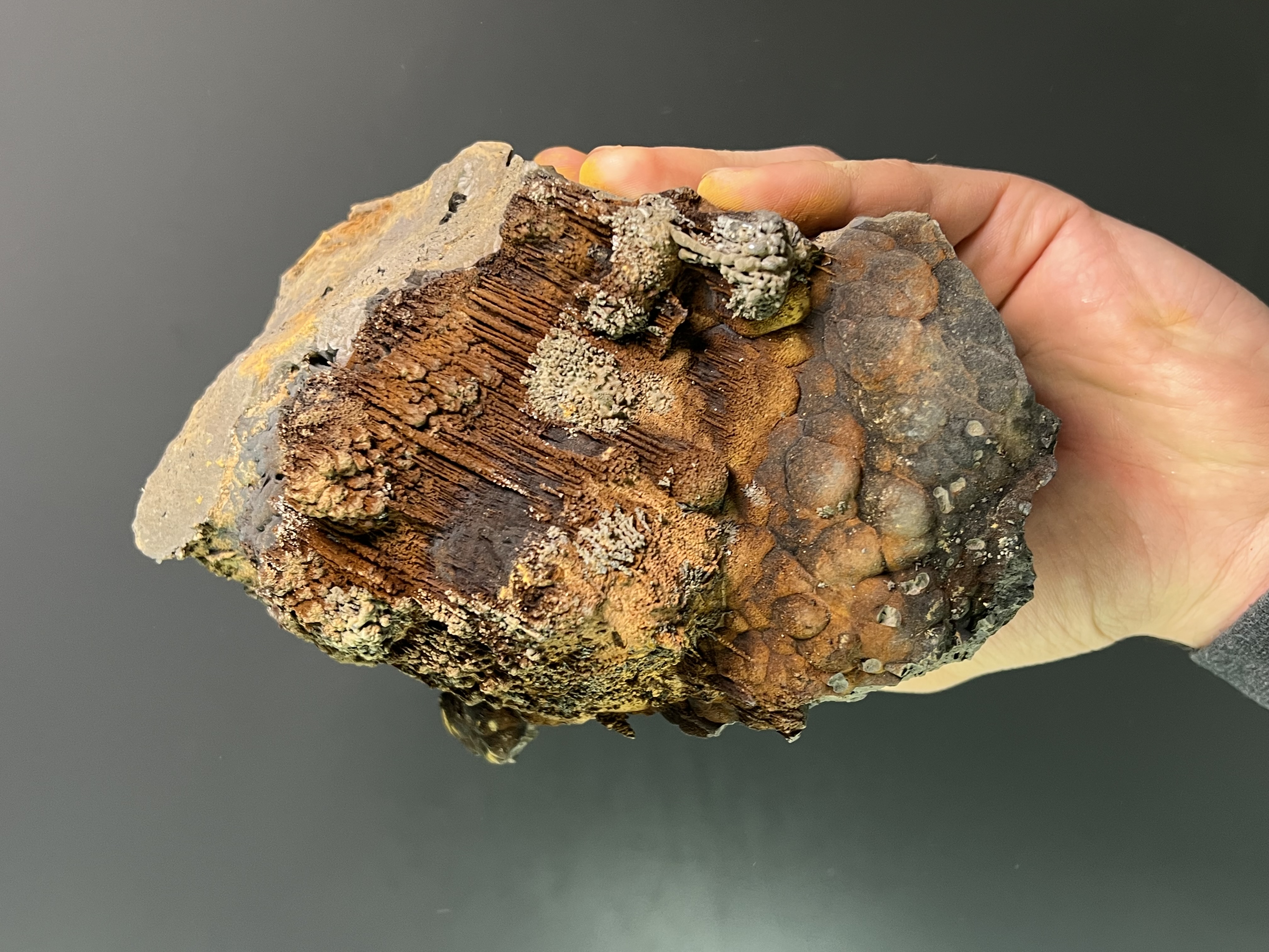 Museum Quality, Very Special Limonite And Specularite On Stalactite And Botryoidal Goethite 