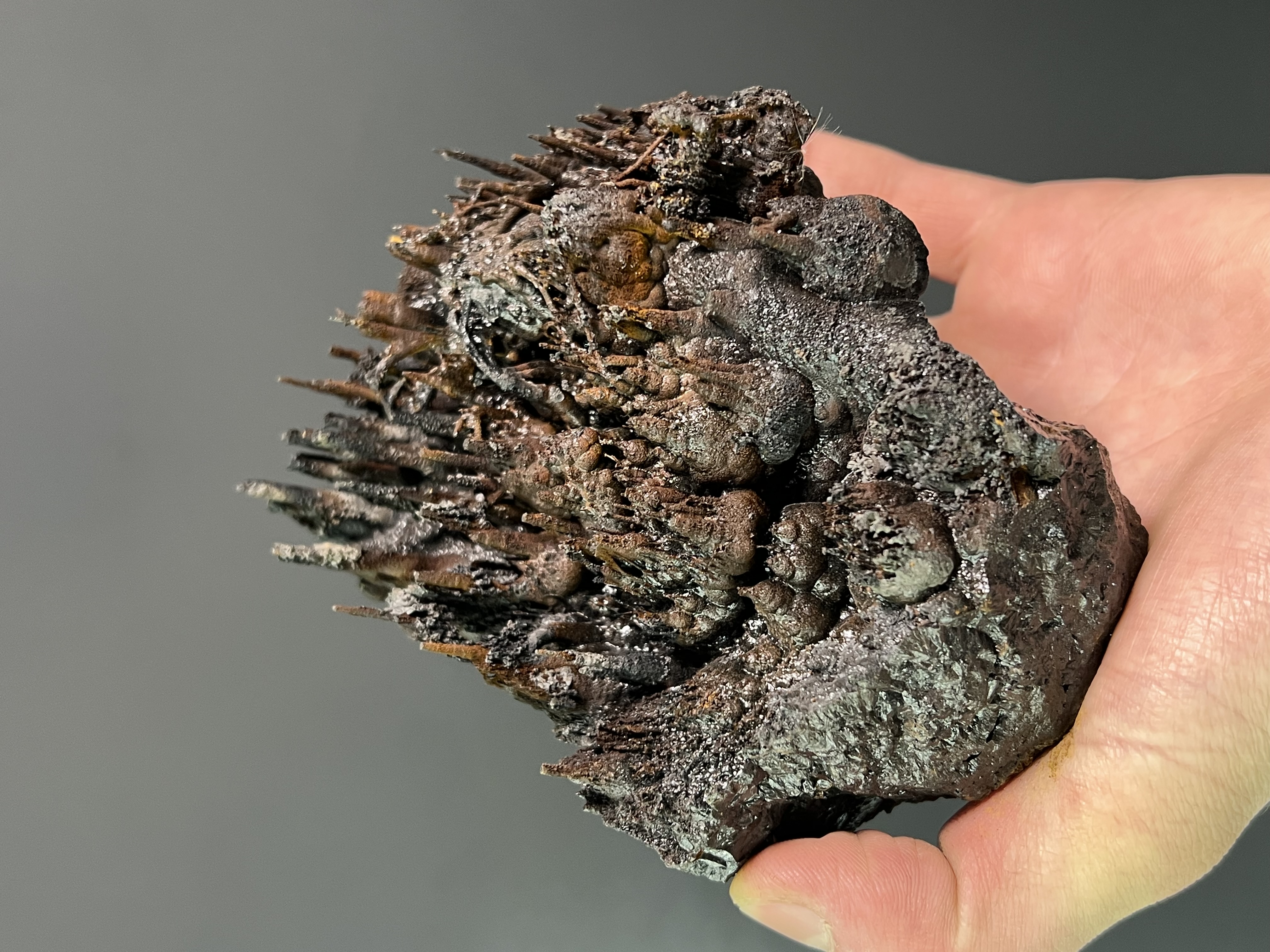 Limonite And Specularite On Stalactite Goethite 