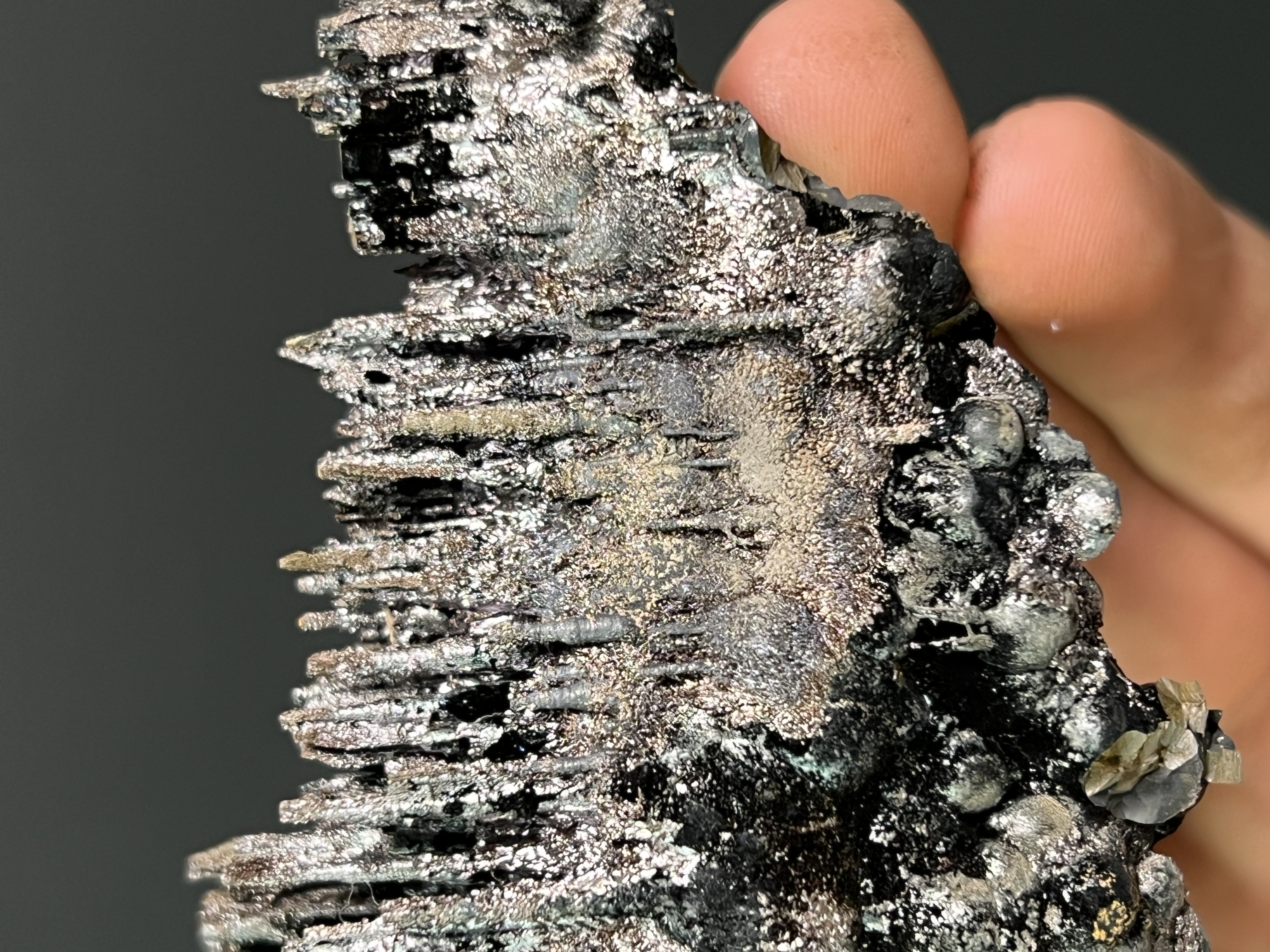 High Quality, Specularite With Stalactite Goethite 