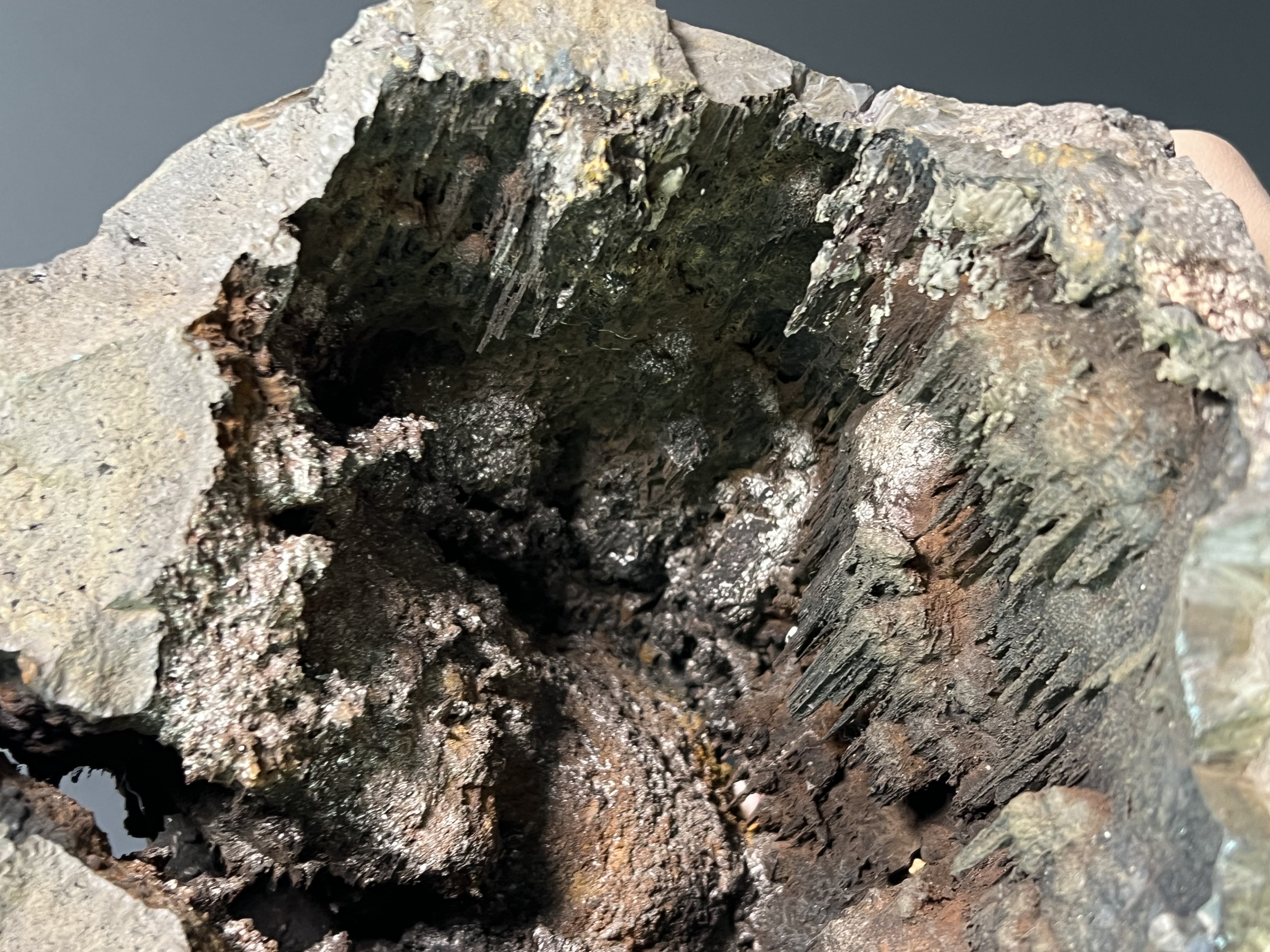 Museum Quality Very Special Limonite And Specularite With Cave Shaped Stalactite Goethite 