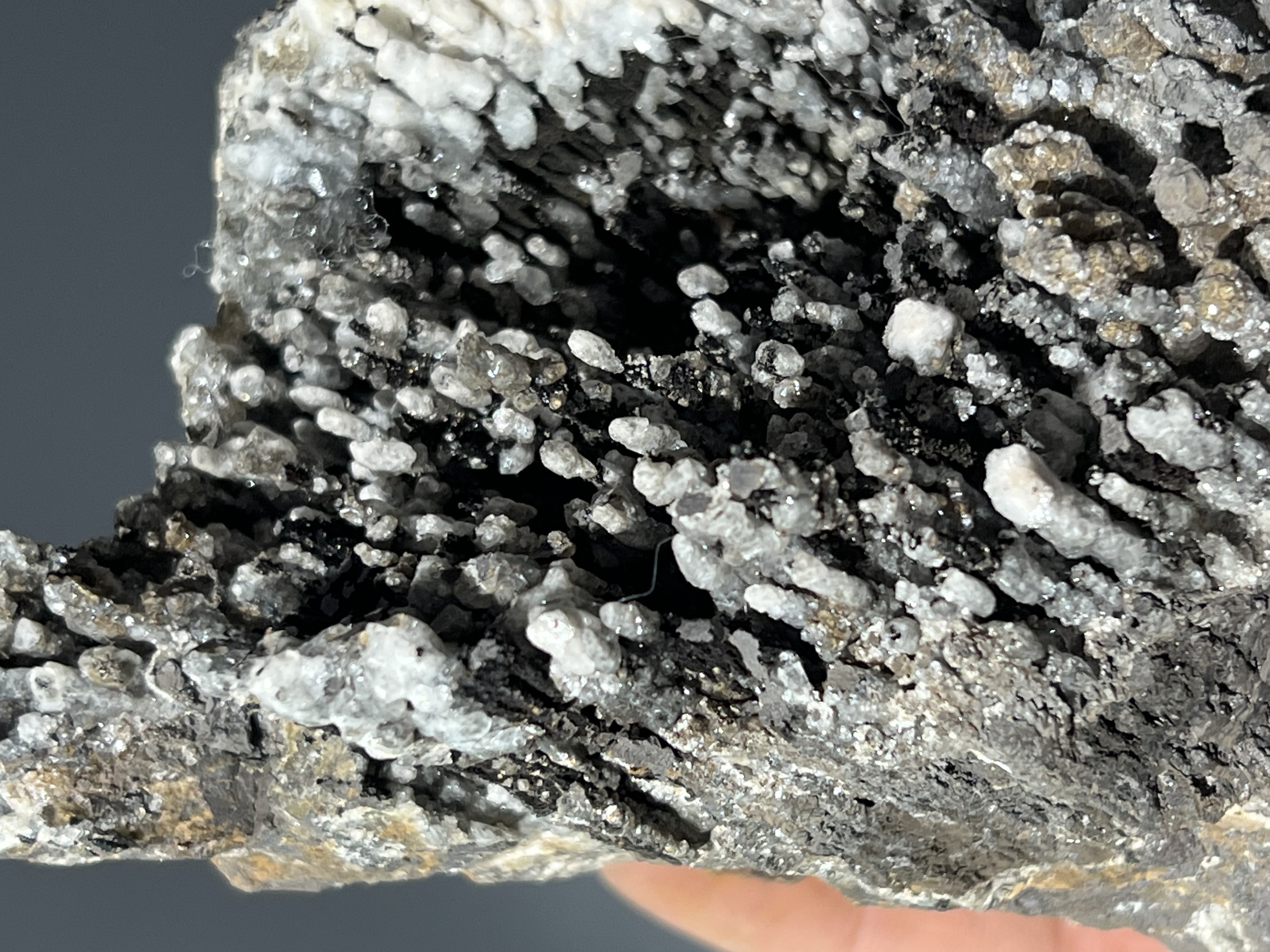 Museum Quality, Unique Crystal Calcite On Stalactite Goethite 