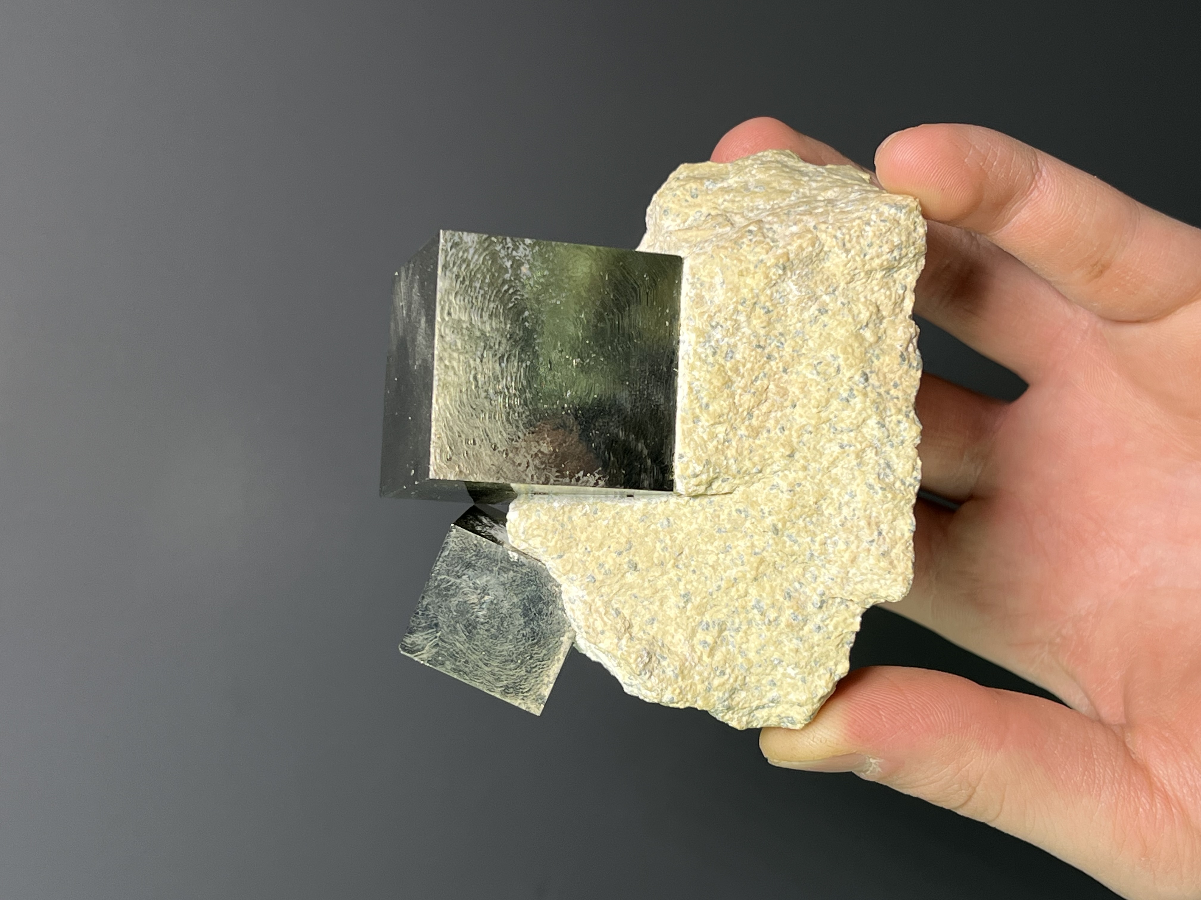 Cubic Pyrite On Matrix