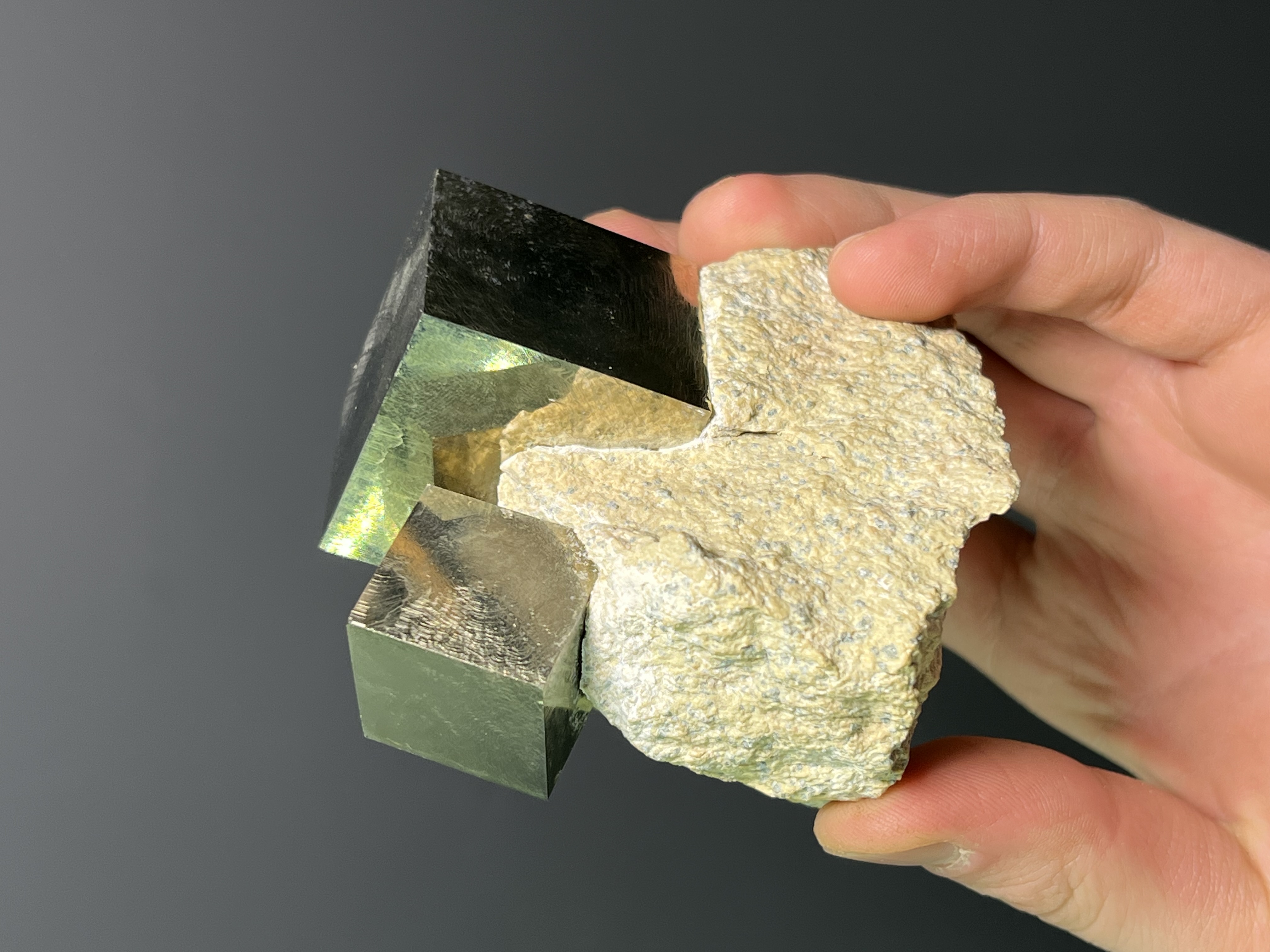 Cubic Pyrite On Matrix