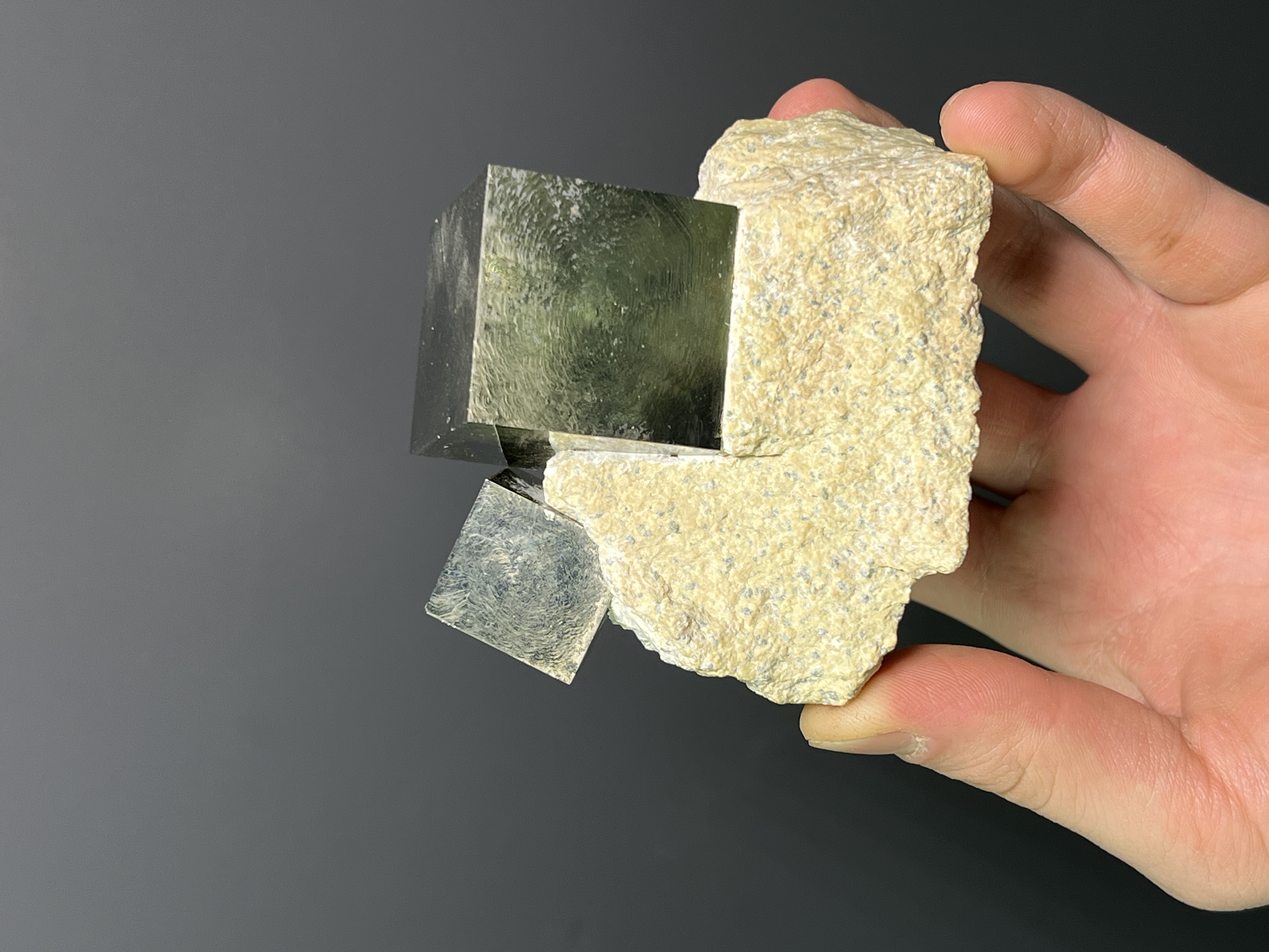 Cubic Pyrite On Matrix