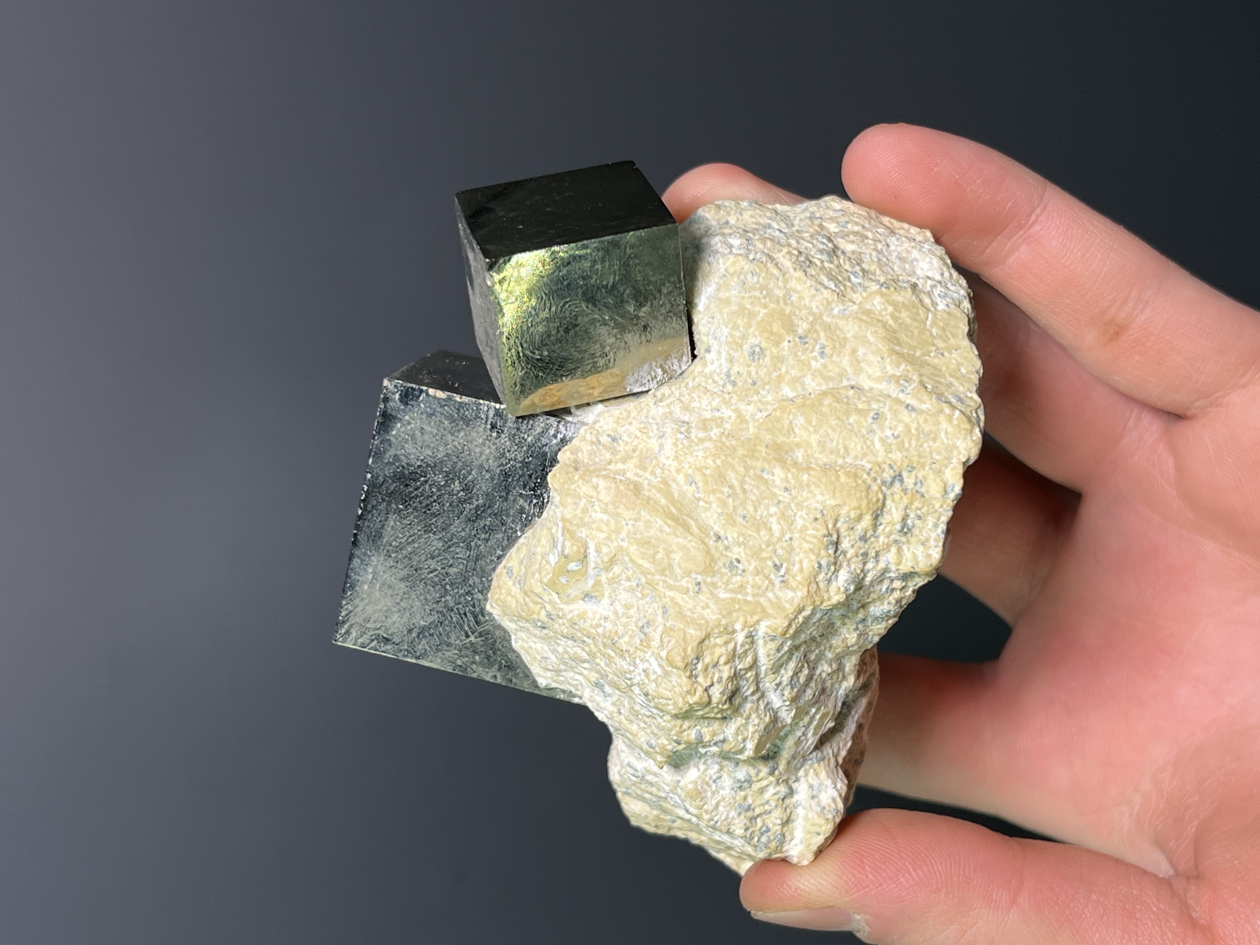 Cubic Pyrite On Matrix