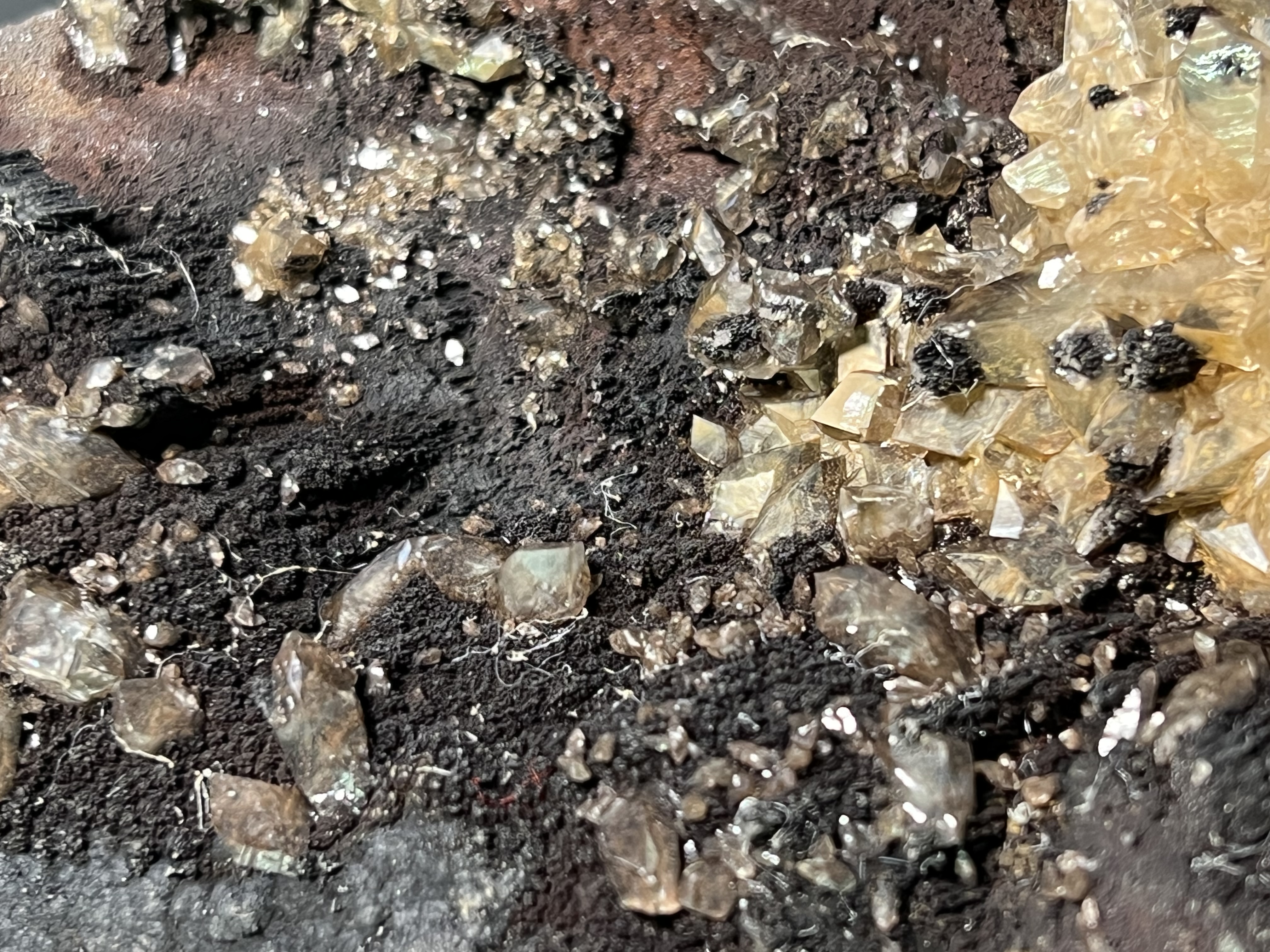 Museum Quality, Unique Specimen, Crystal Barite And Limonite With Goethite 