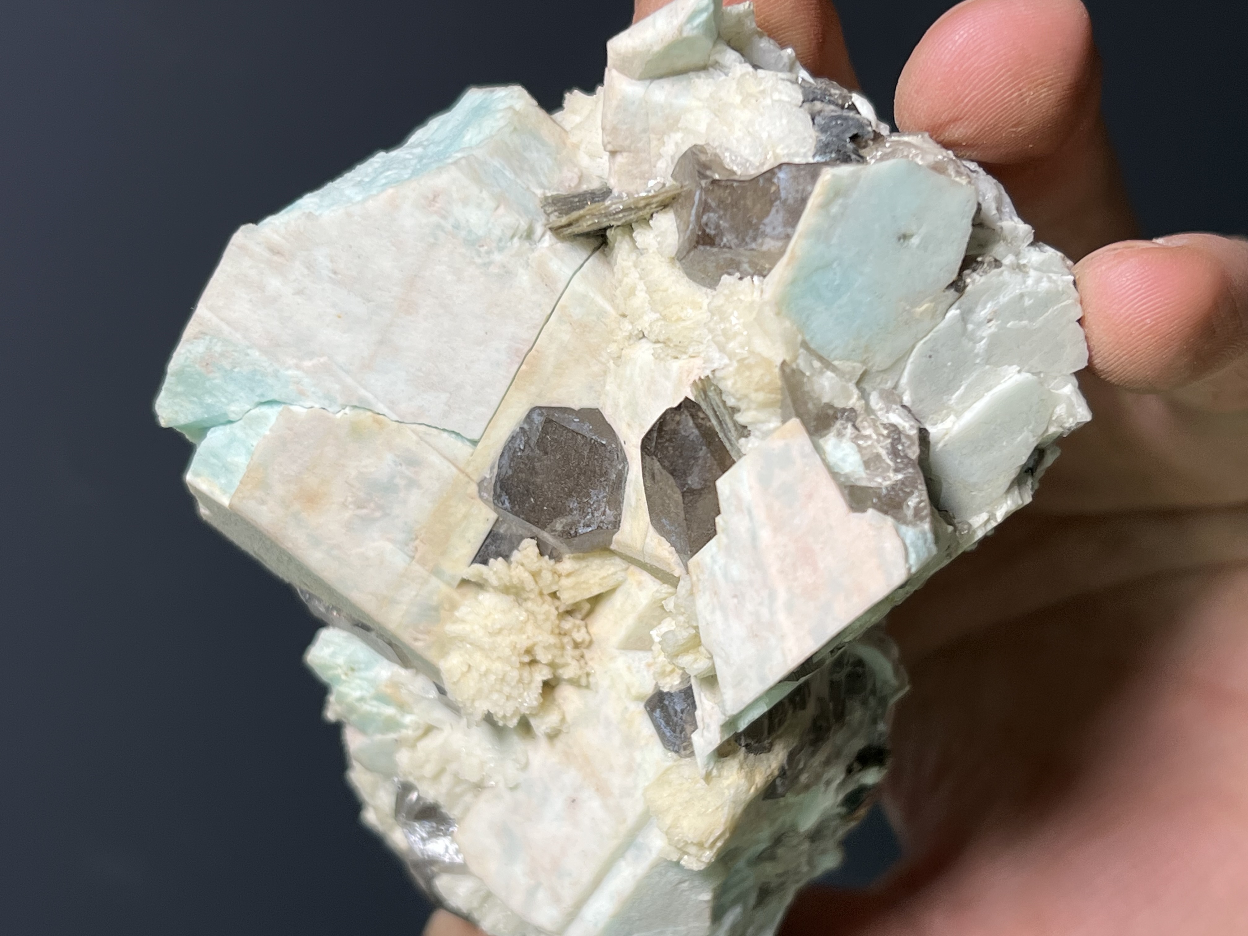Microcline, Smoky Quartz And Albite Specimen, 380gram